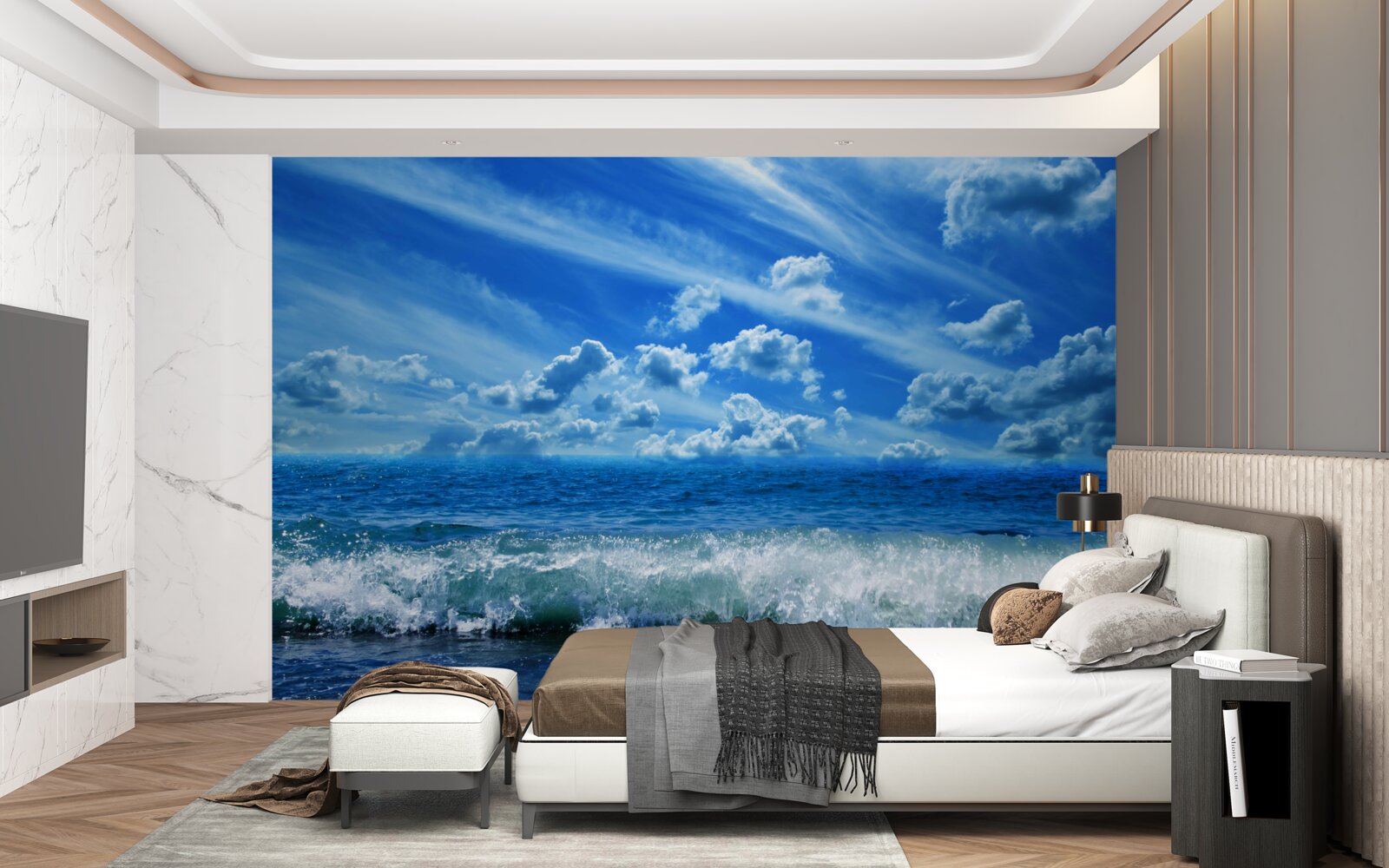 Fototapeta burzliwa błękitna przestrzeń wodna