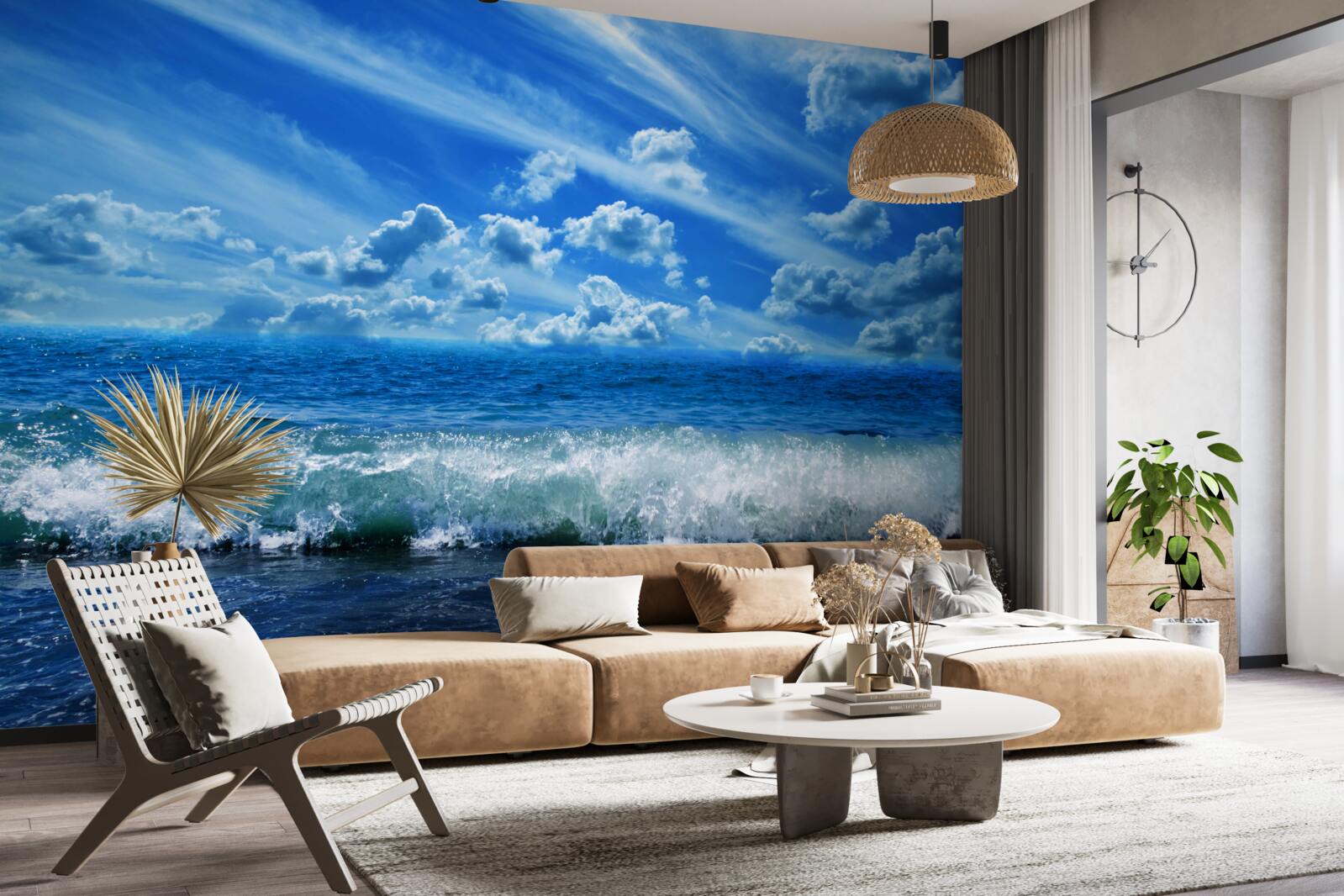 Fototapeta burzliwa błękitna przestrzeń wodna