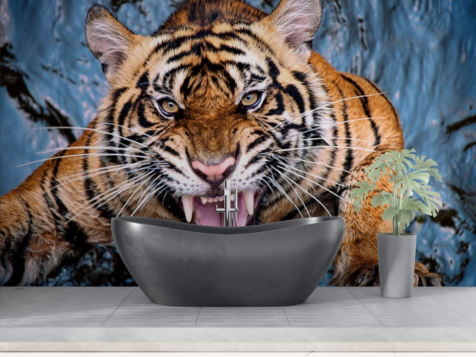 Fototapeta tygrys ryczy ze złości