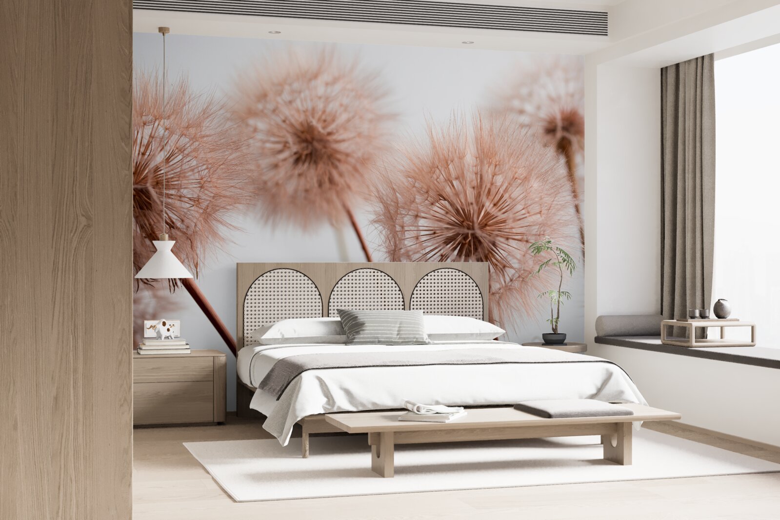 Fototapeta jasne puszyste mlecze