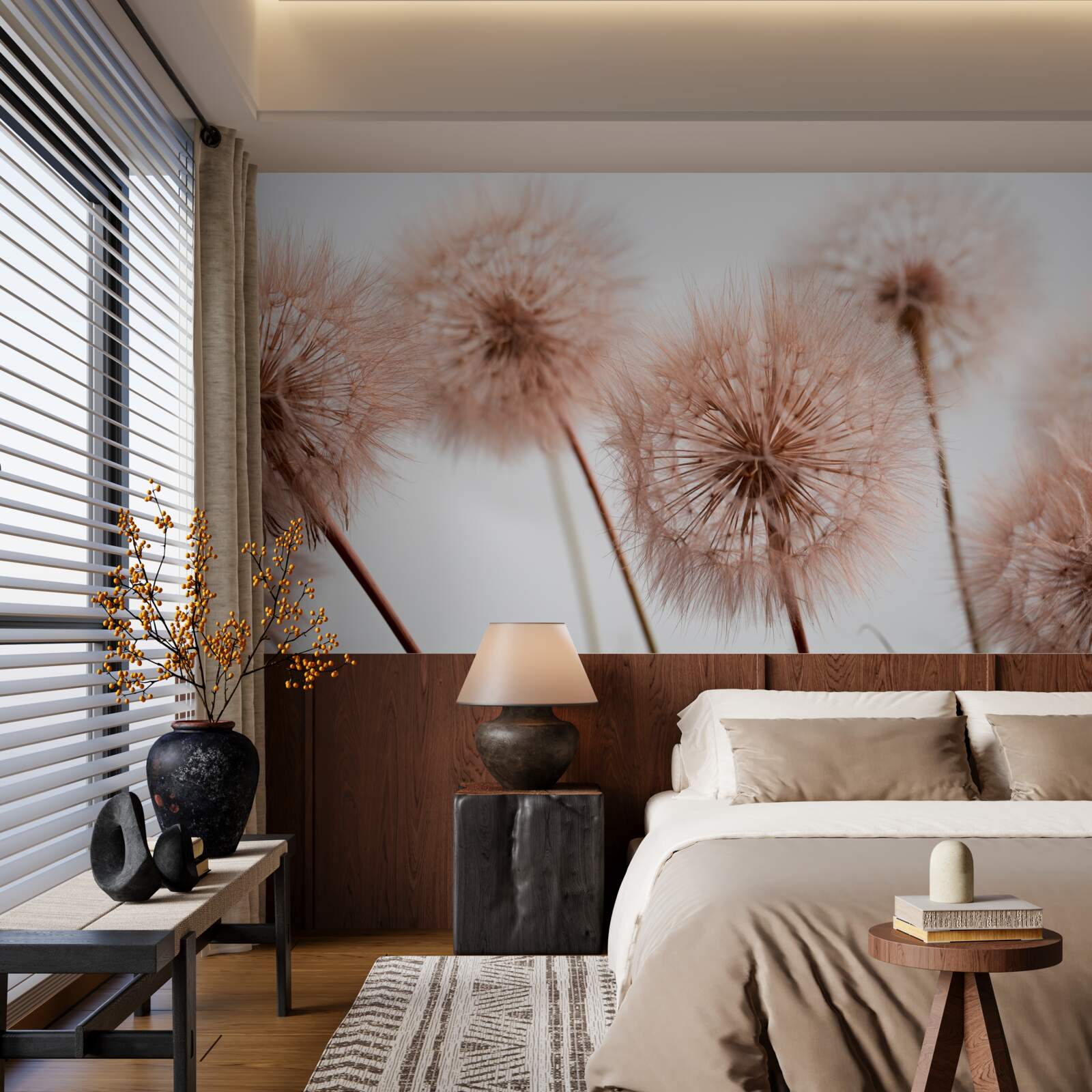 Fototapeta jasne puszyste mlecze