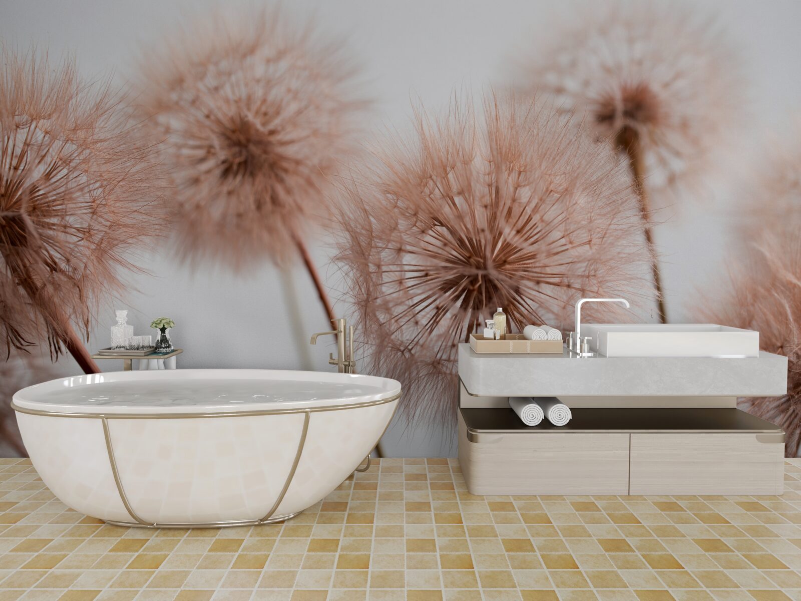 Fototapeta jasne puszyste mlecze