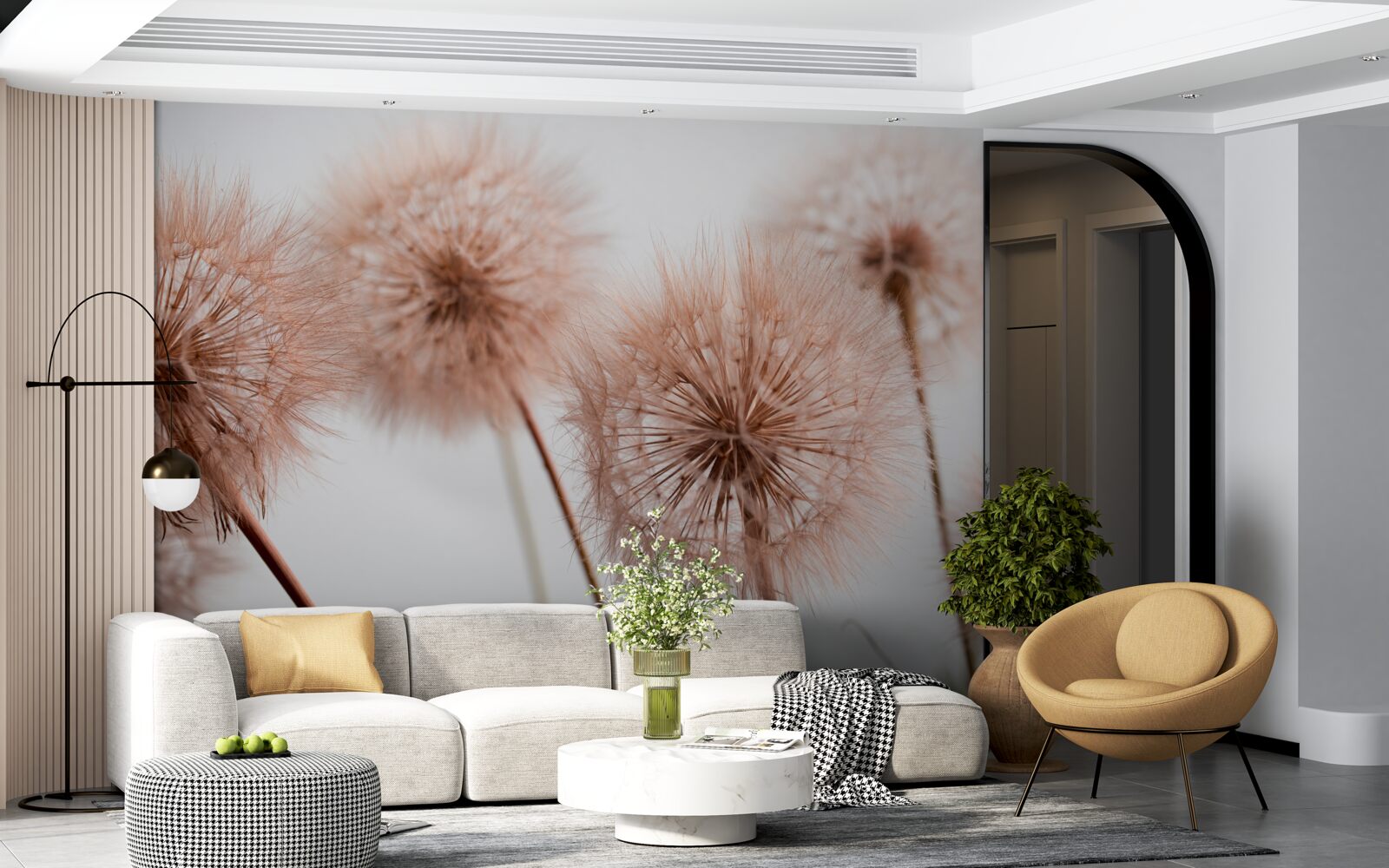 Fototapeta jasne puszyste mlecze