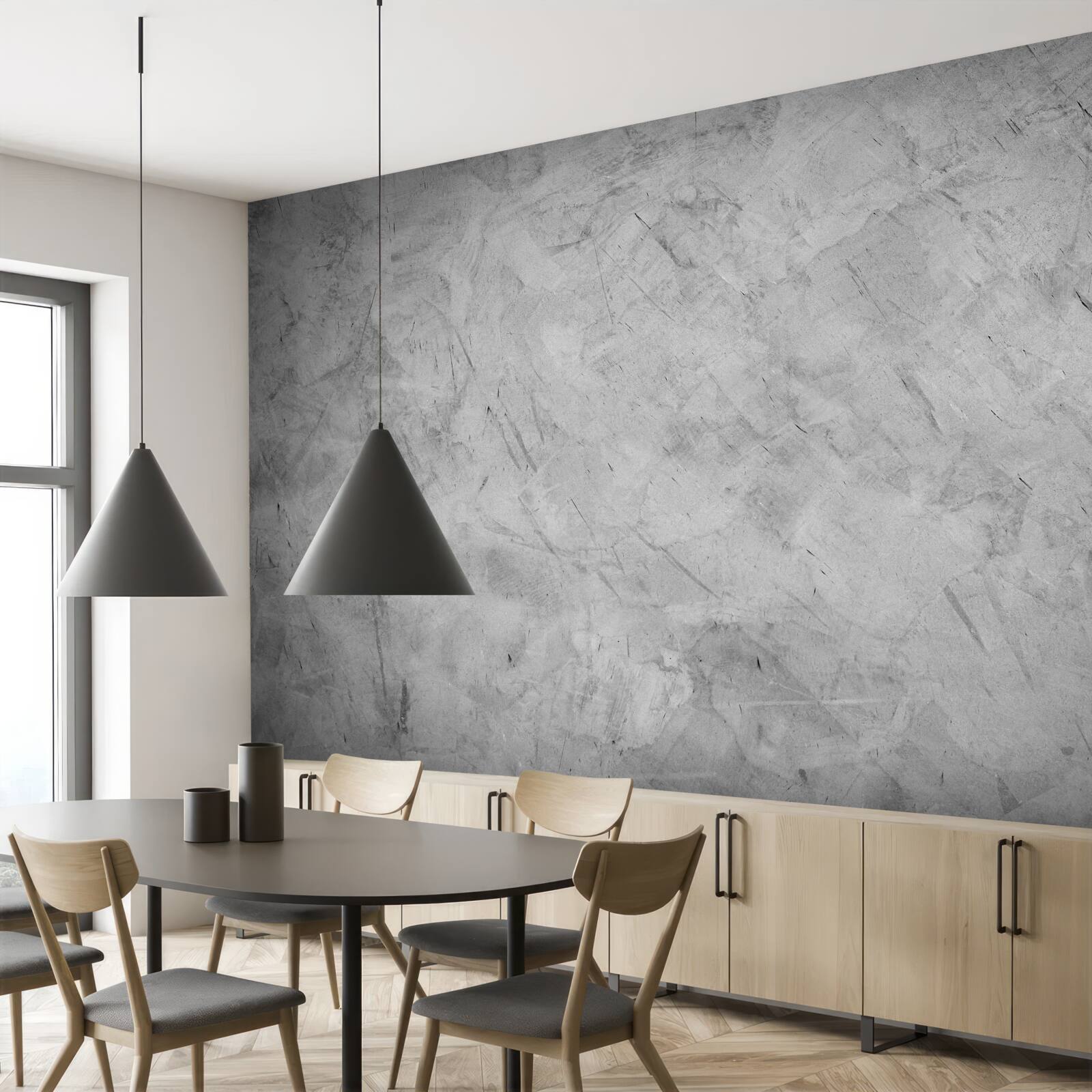 Fototapeta ulewny deszcz w lesie zanurzonym we mgle