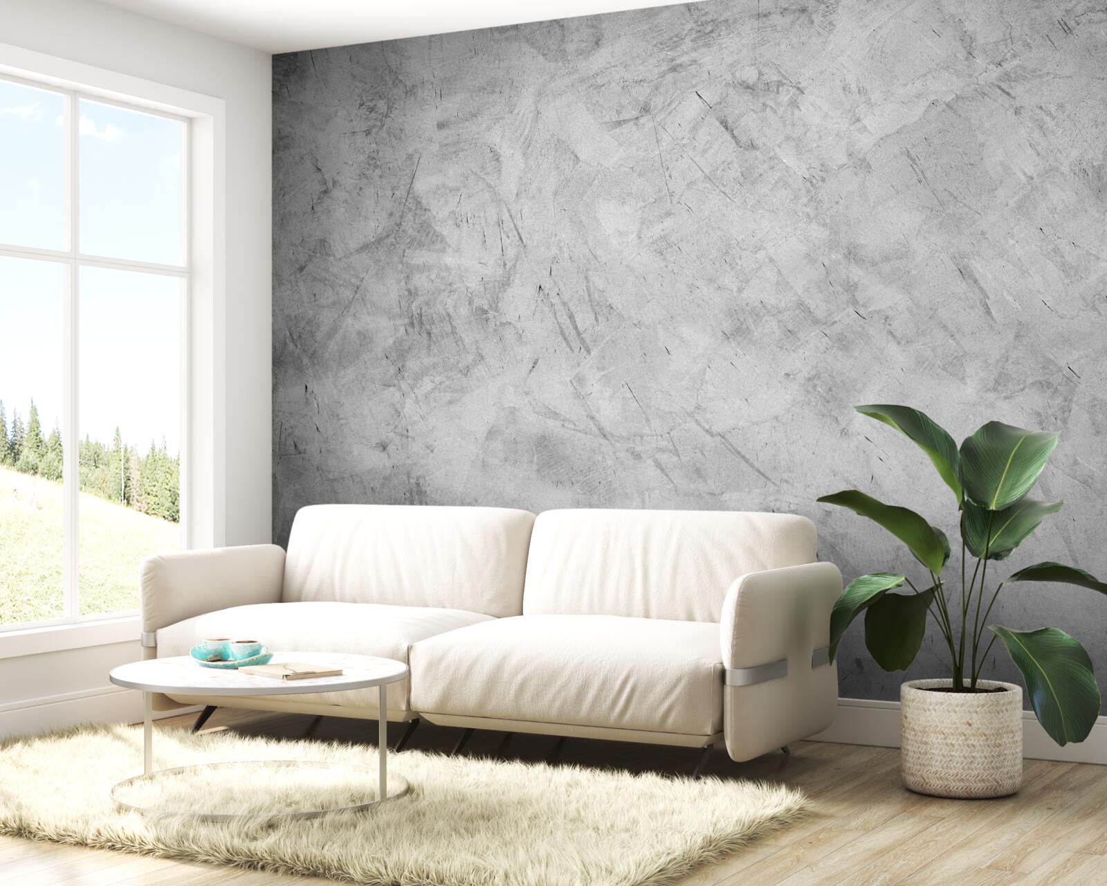 Fototapeta ulewny deszcz w lesie zanurzonym we mgle