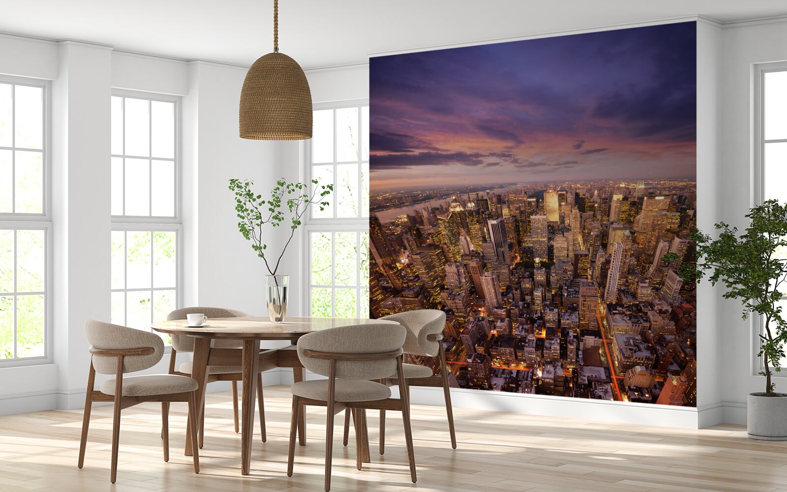 Fototapeta niezmierzone drapacze chmur gigantycznego miasta