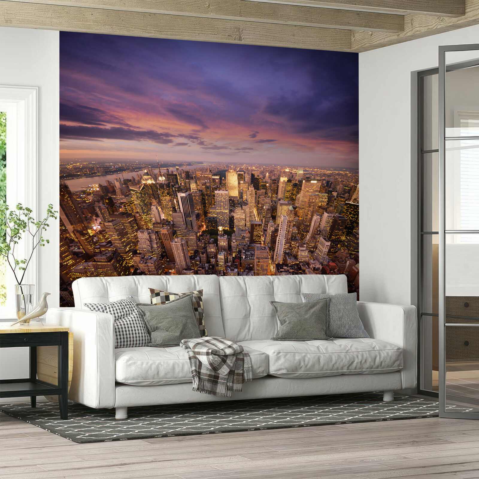 Fototapeta niezmierzone drapacze chmur gigantycznego miasta