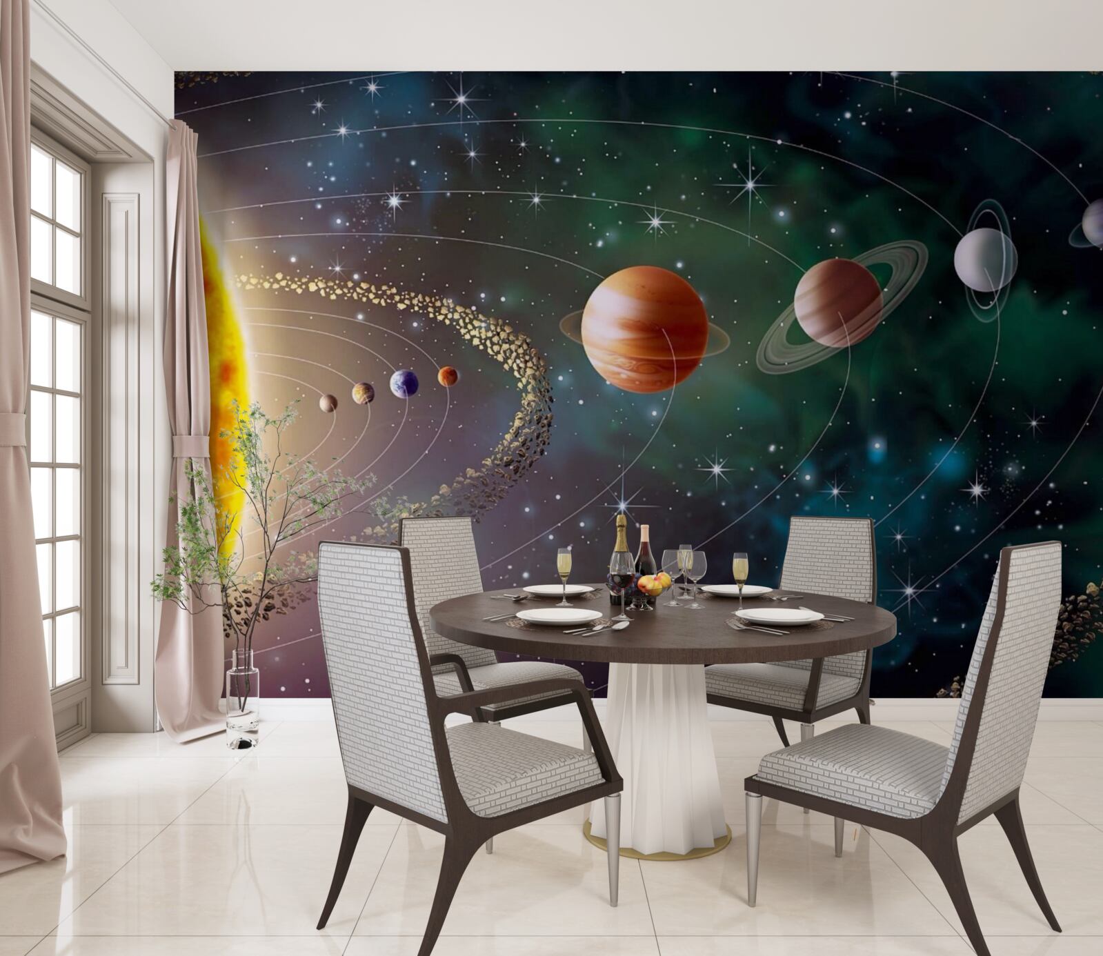 Fototapeta kosmiczna procesja planet przed gwiazdą