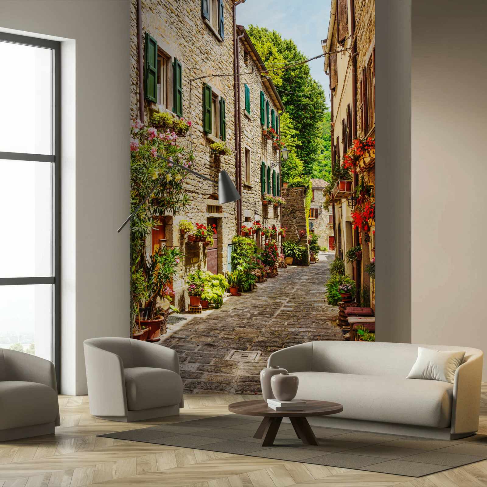 Fototapeta deptak otoczony zielenią