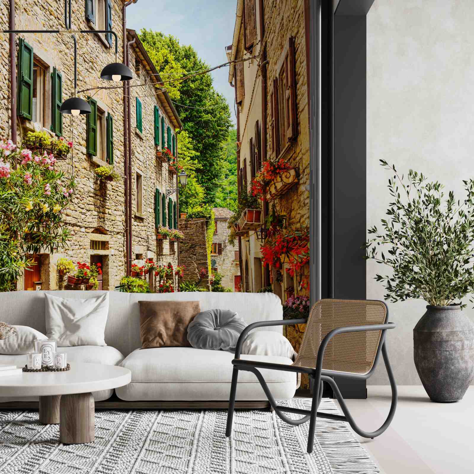 Fototapeta deptak otoczony zielenią