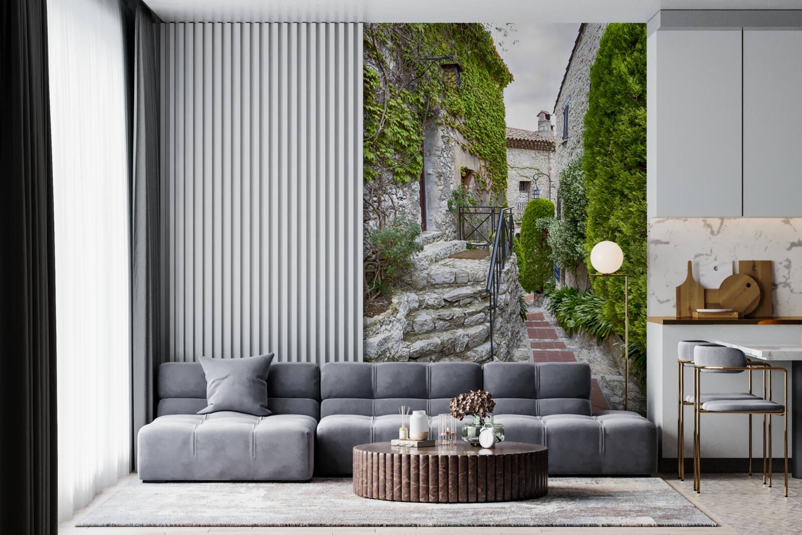 Fototapeta cichy zielony dziedziniec w starożytnym mieście