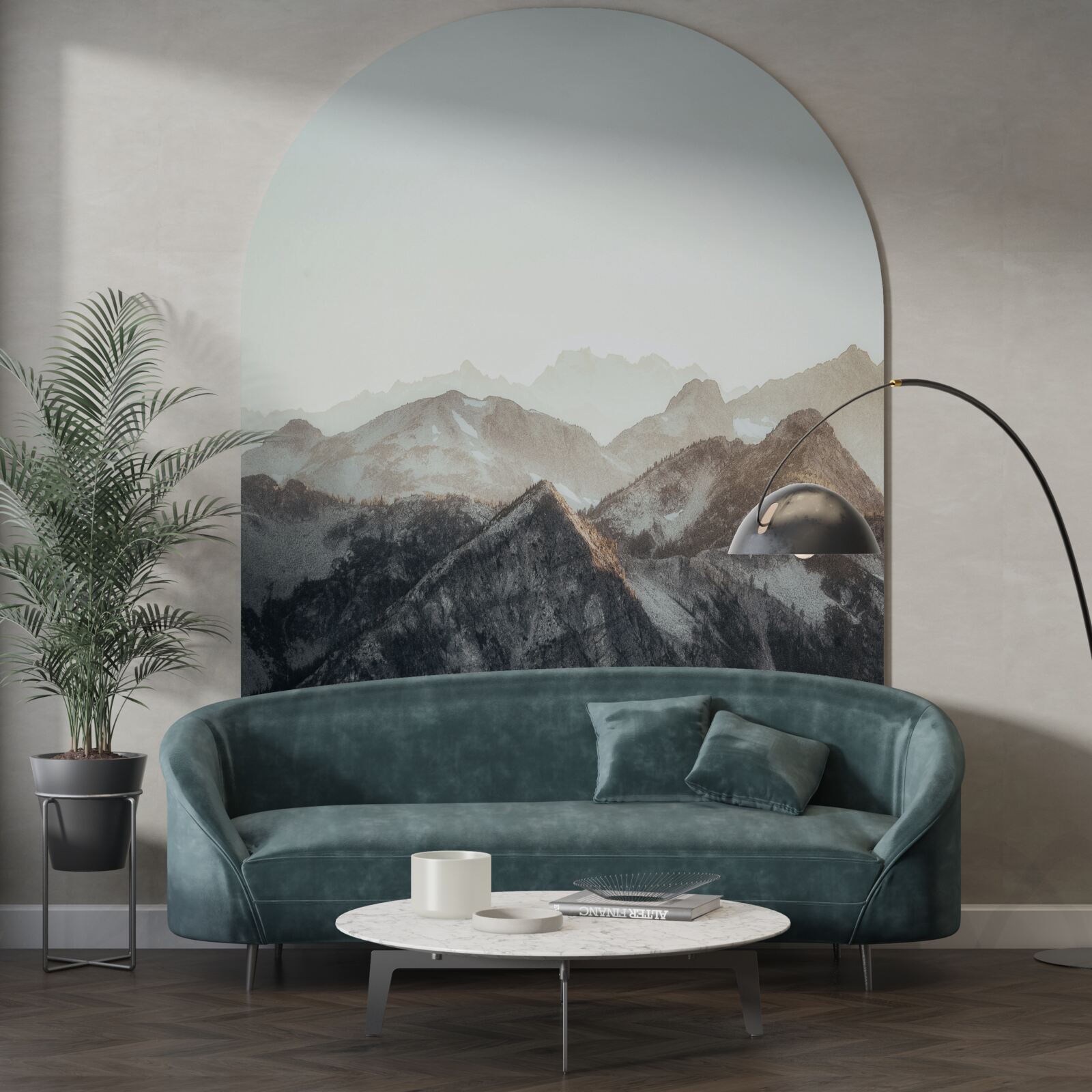 Fototapeta za dnia szczyty górskie pokryte śniegiem wyglądają dowcipnie