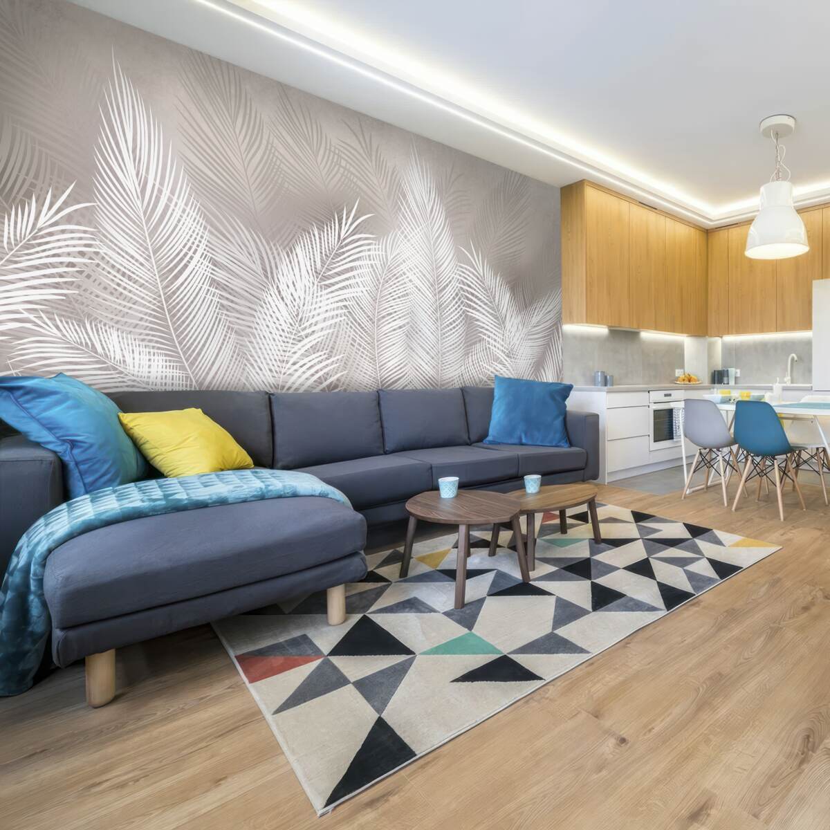 Fototapeta gęste, śnieżnobiałe, pierzaste liście