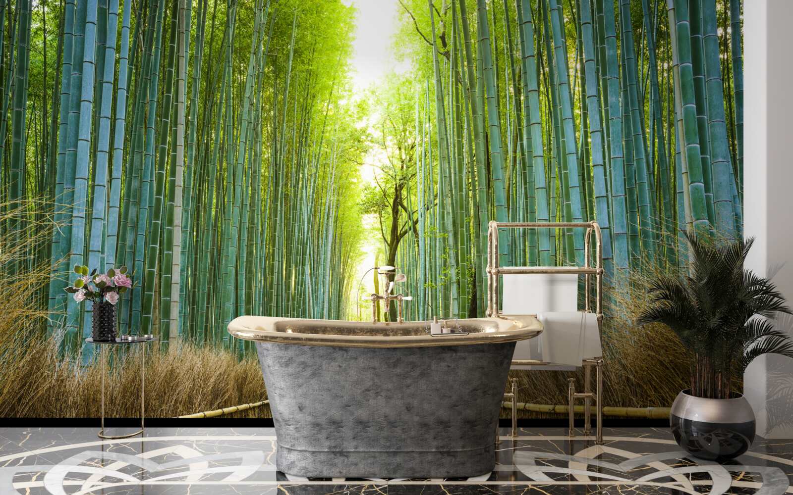 Fototapeta Ścieżka przez gęsty bambusowy gąszcz