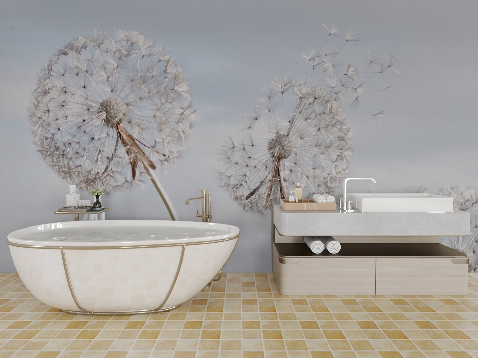 Fototapeta wiatr rozwiewa mlecze