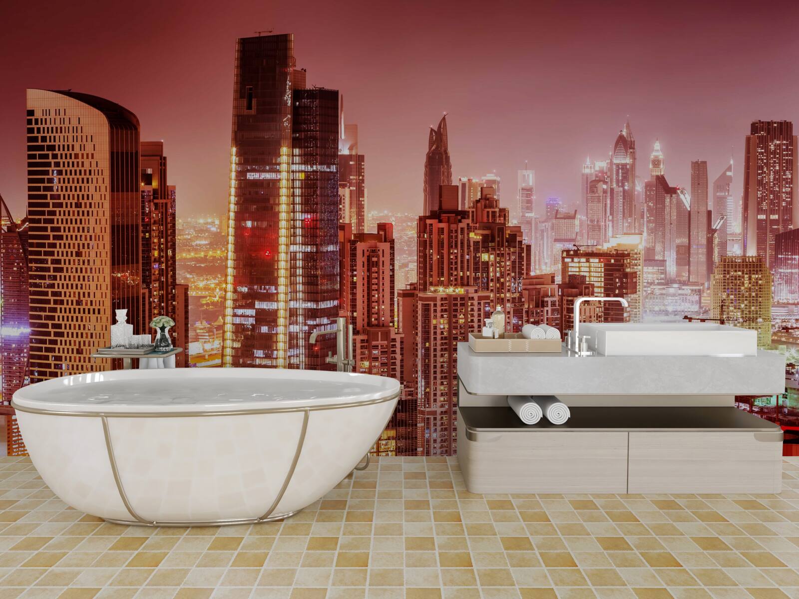 Fototapeta zgiełk miasta w nocnym świetle