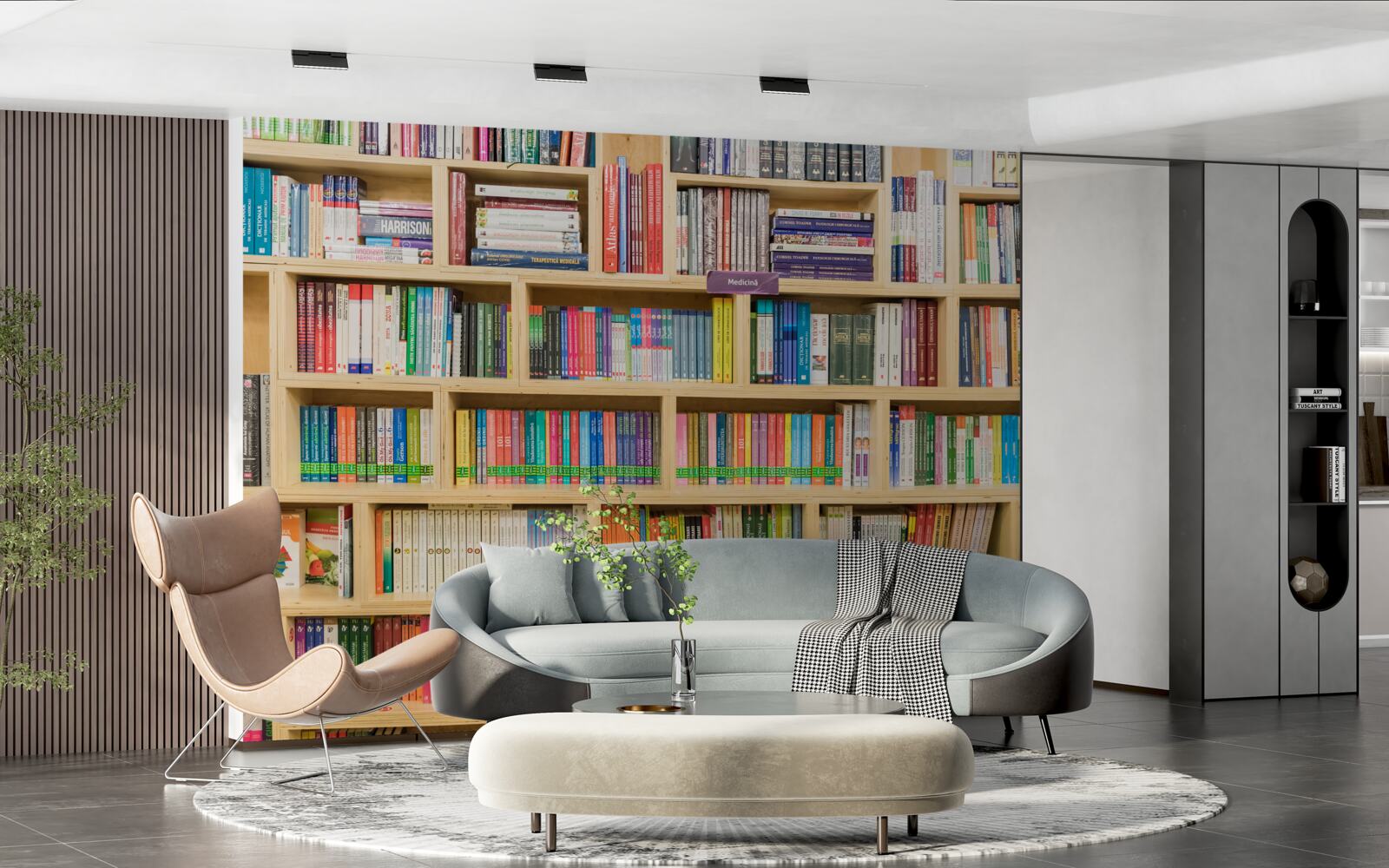 Fototapeta tomy w domowym księgozbiorze