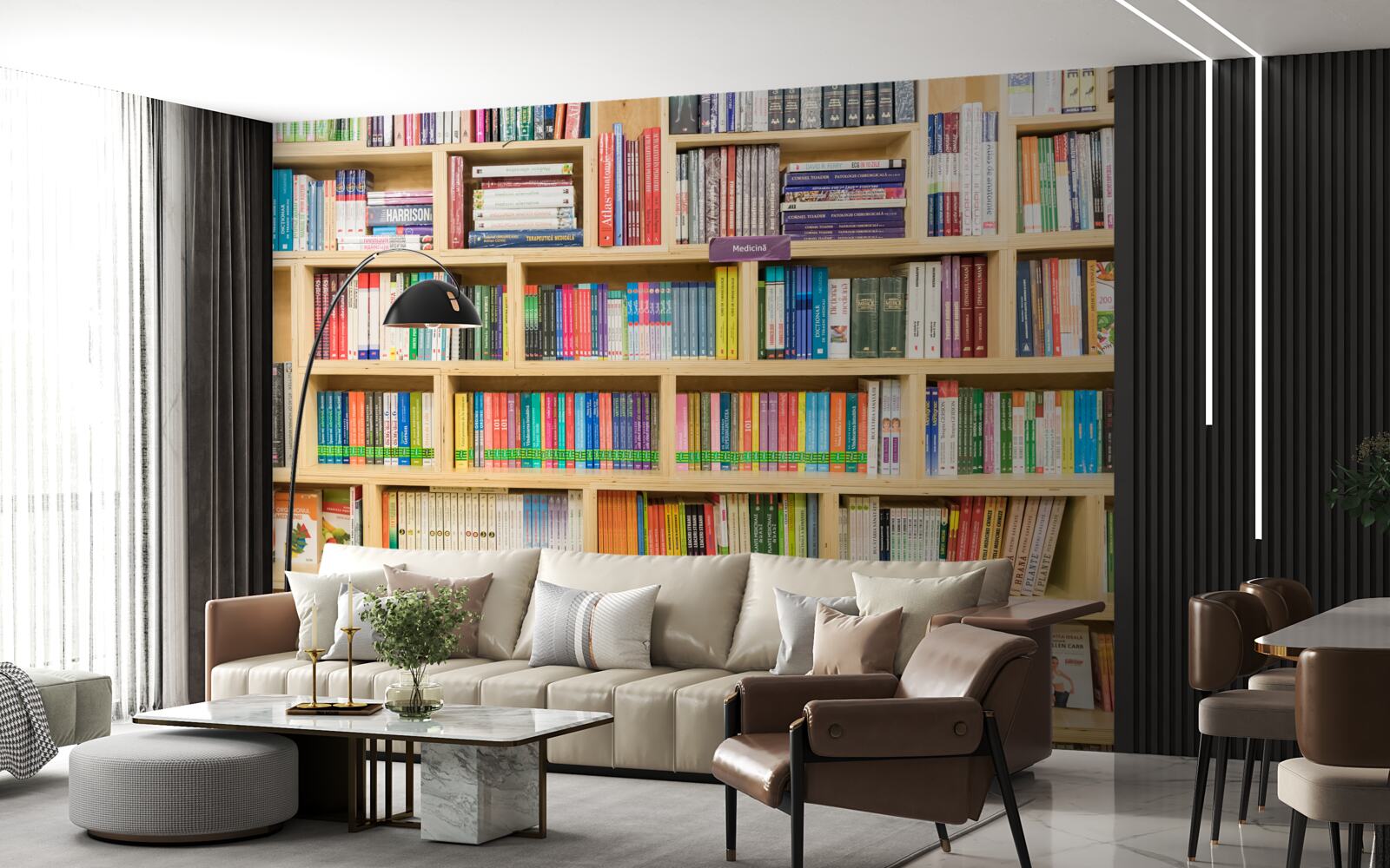 Fototapeta tomy w domowym księgozbiorze