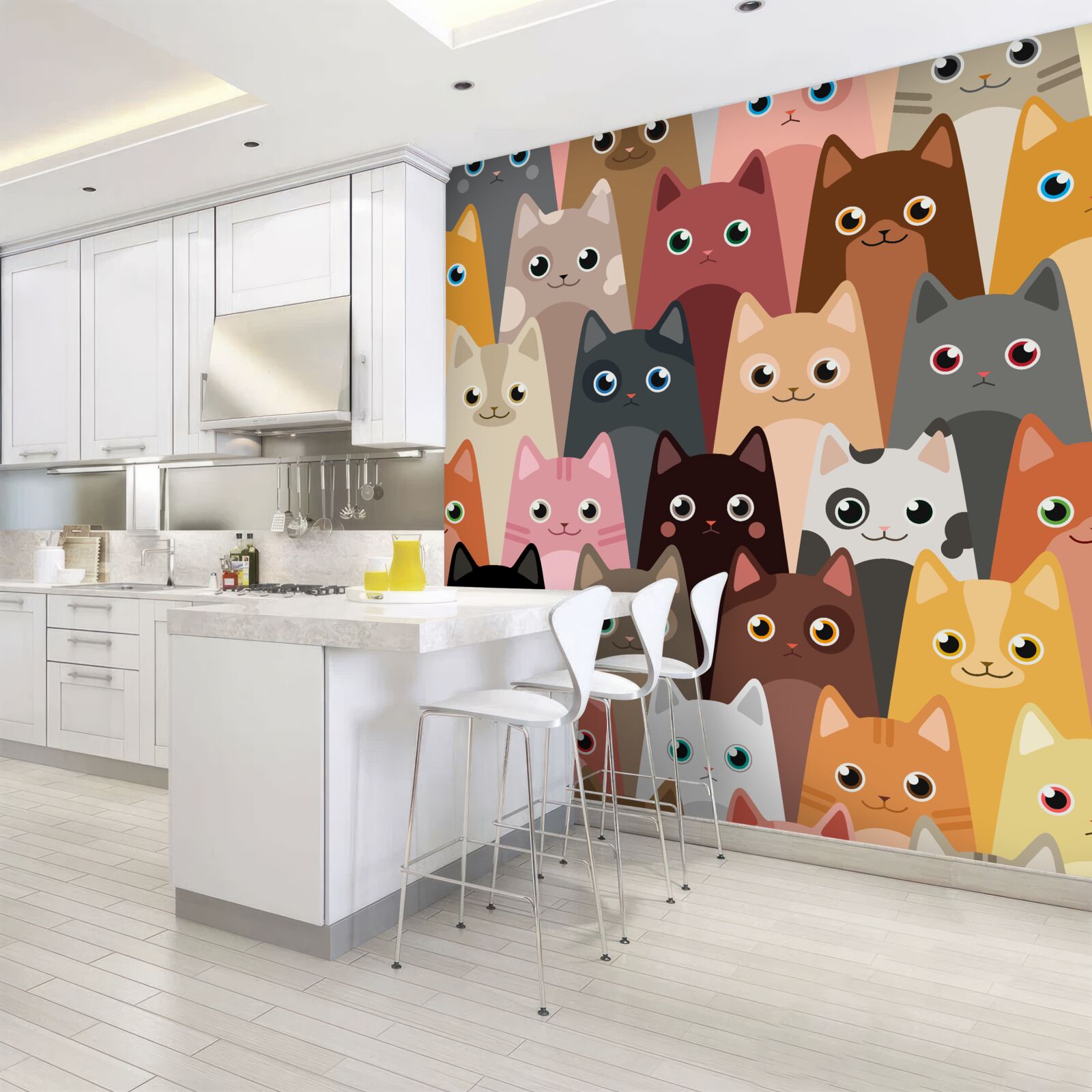 Fototapeta mnóstwo kotów z mnóstwem oczu