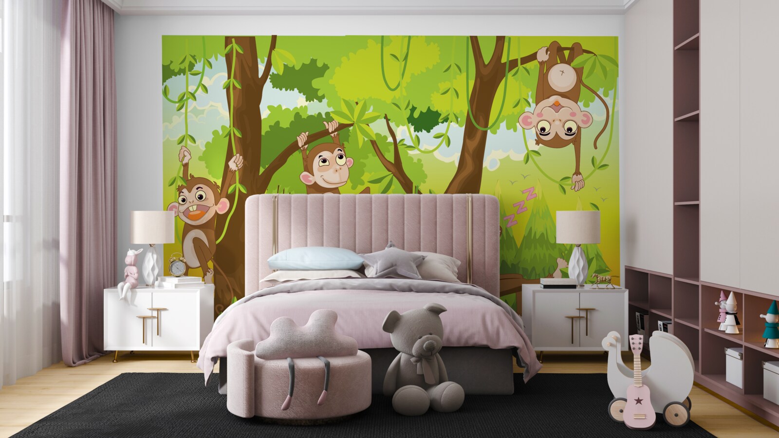 Fototapeta małpy wspinają się na drzewa