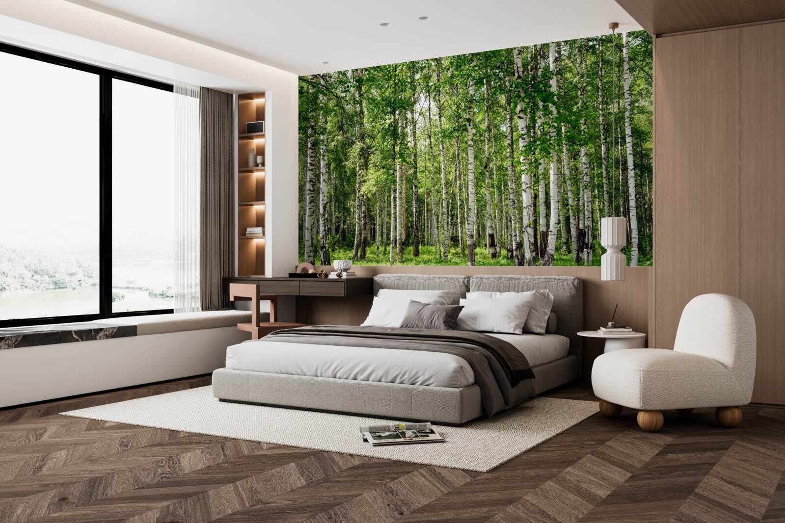 Fototapeta smukły gaj brzozowy