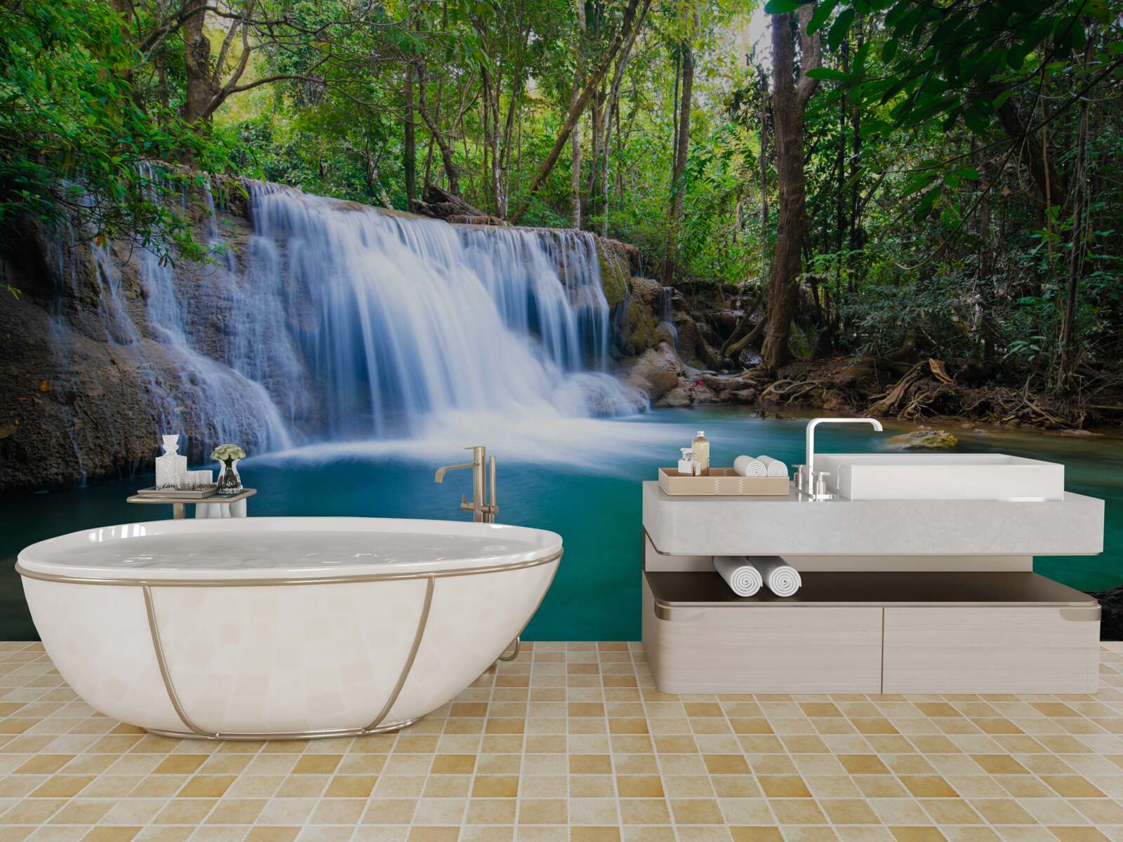 Fototapeta niesamowicie czyste wody leśnego wodopoju