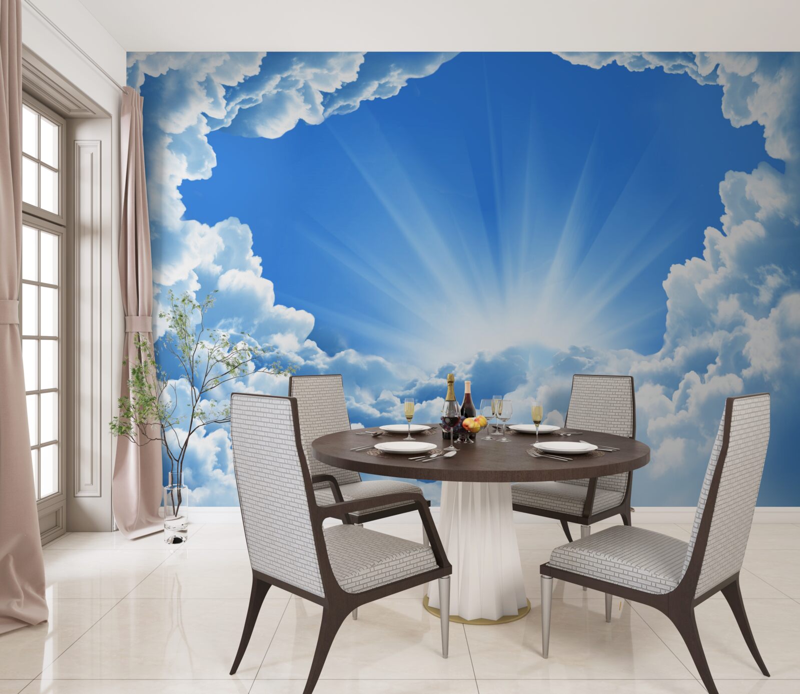 Fototapeta rankiem przychodzi świt za chmurami