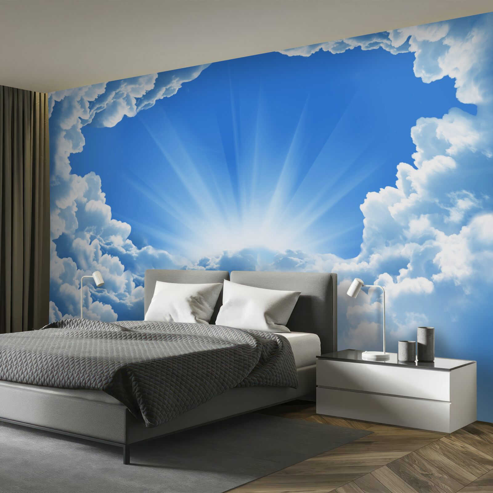 Fototapeta rankiem przychodzi świt za chmurami