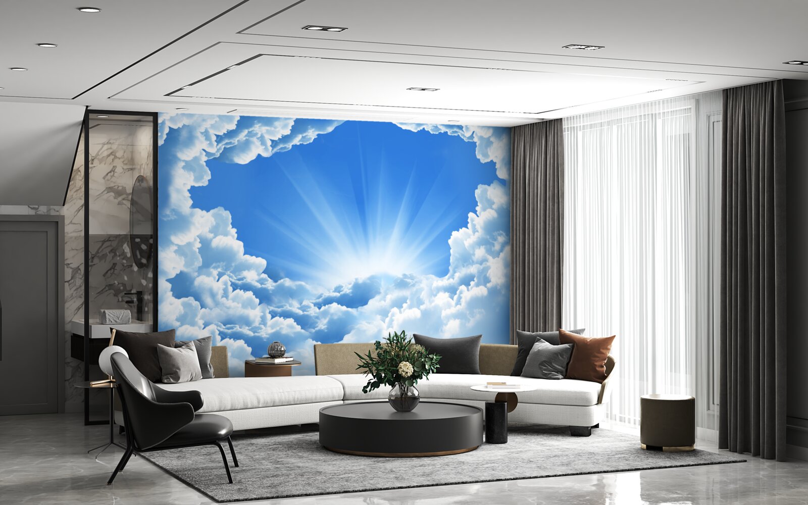 Fototapeta rankiem przychodzi świt za chmurami