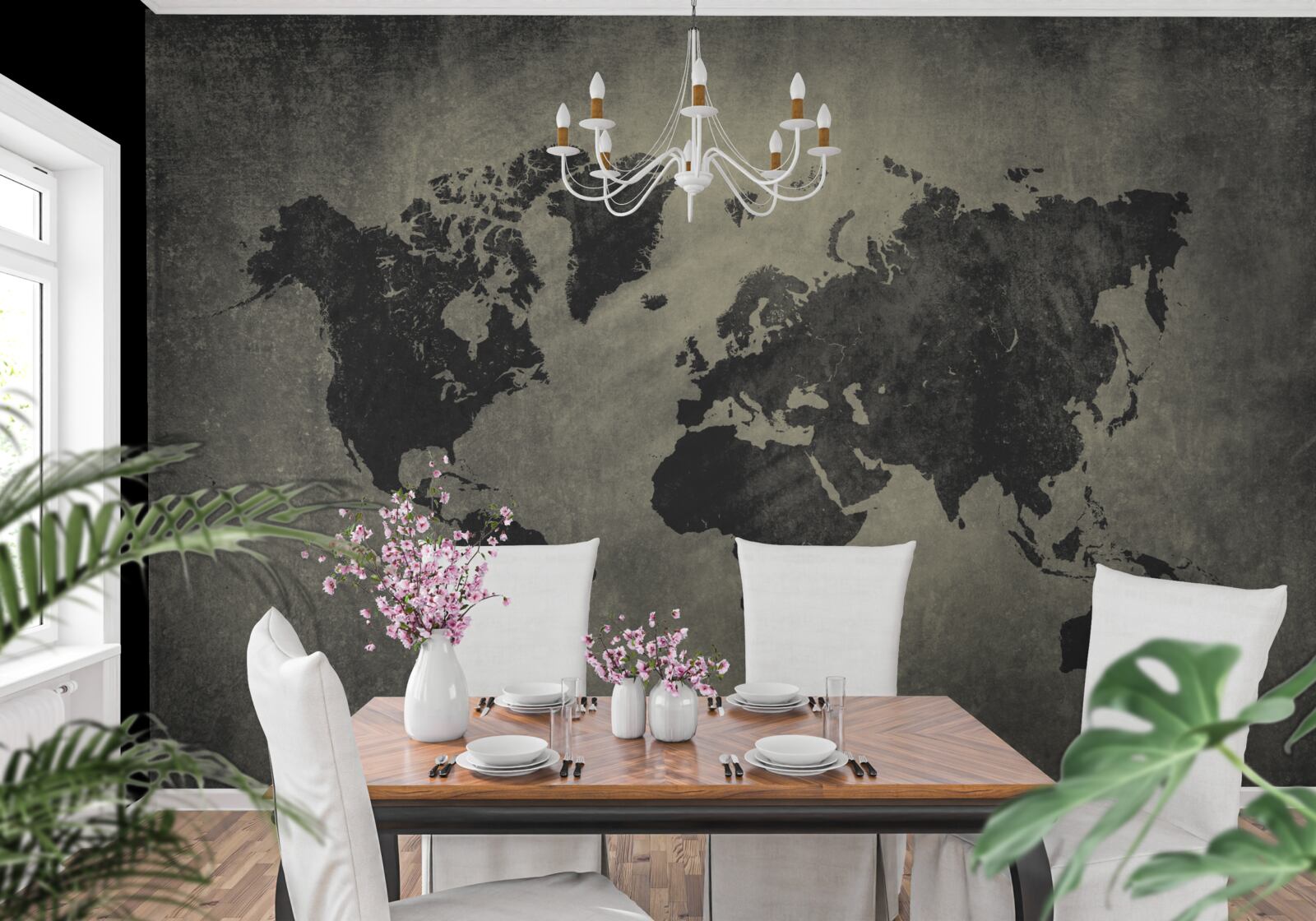 Fototapeta sylwetki państw na betonowej ścianie