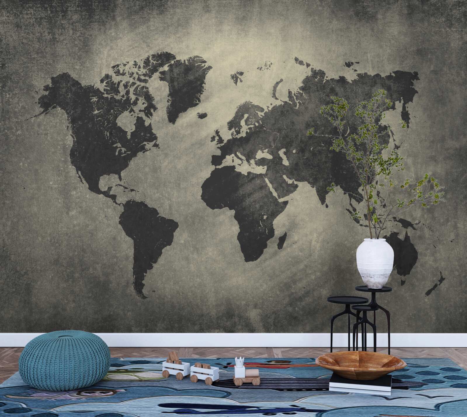 Fototapeta sylwetki państw na betonowej ścianie