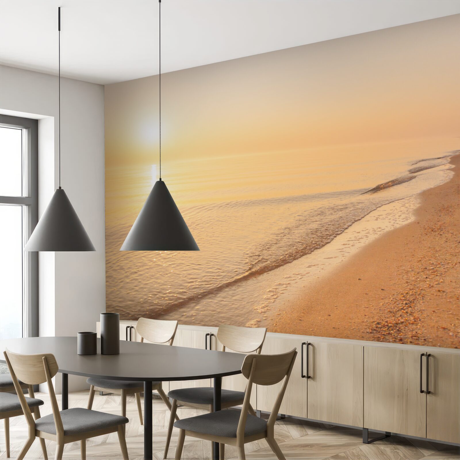 Fototapeta zachód słońca nad morzem w lecie