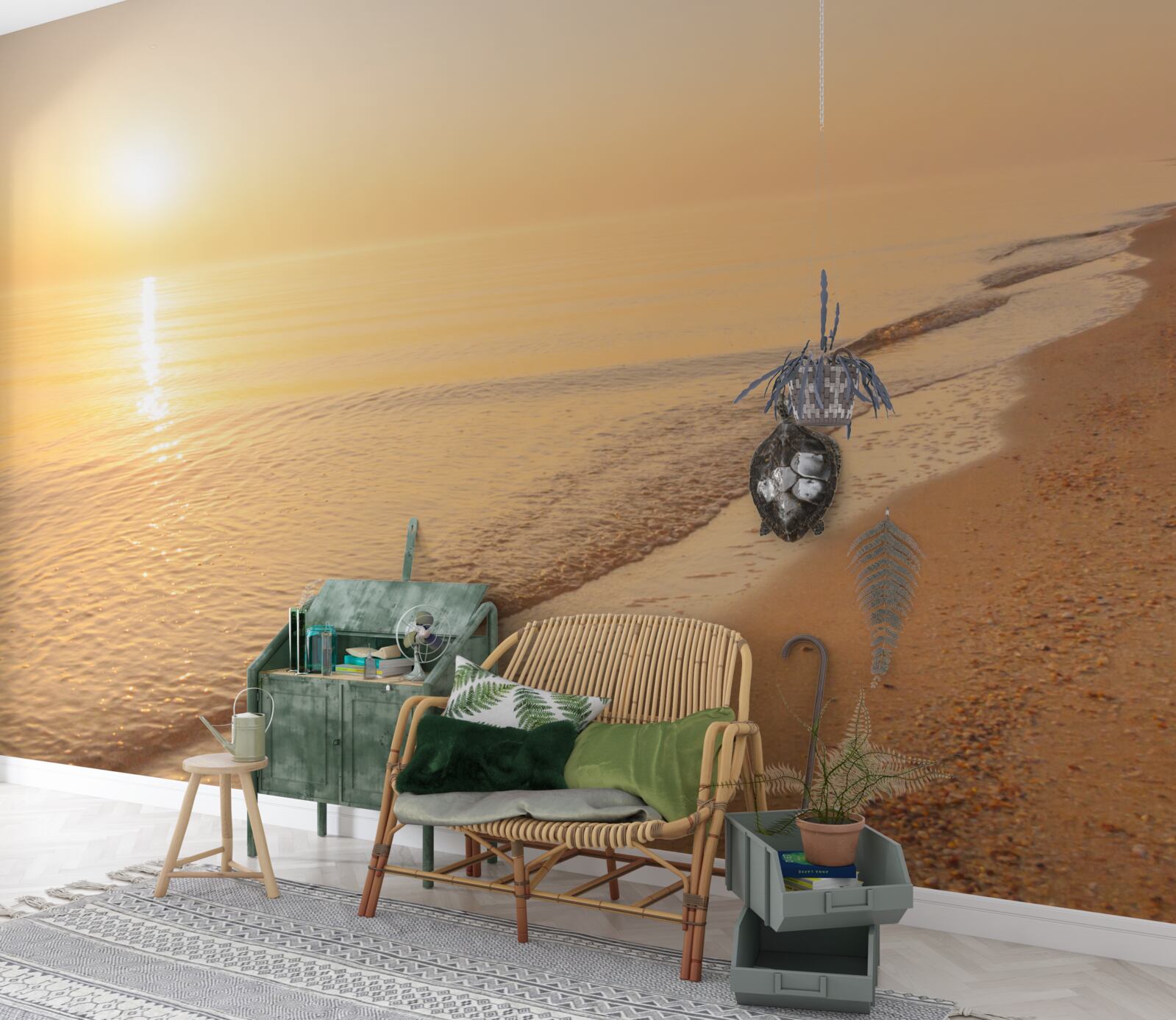 Fototapeta zachód słońca nad morzem w lecie