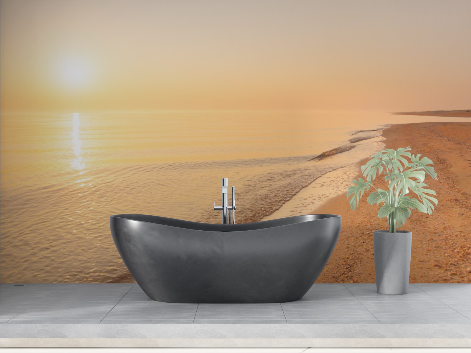 Fototapeta zachód słońca nad morzem w lecie