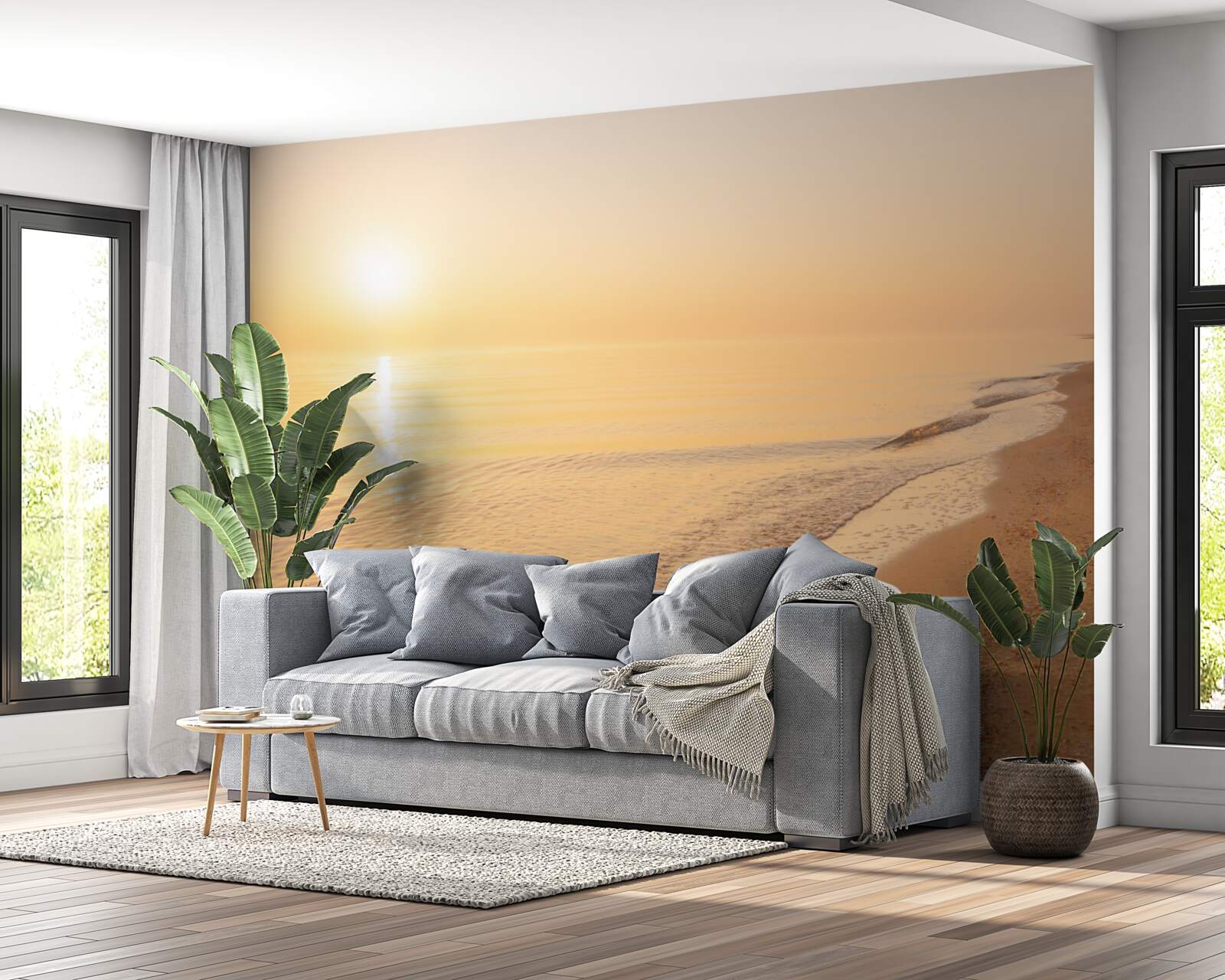 Fototapeta zachód słońca nad morzem w lecie