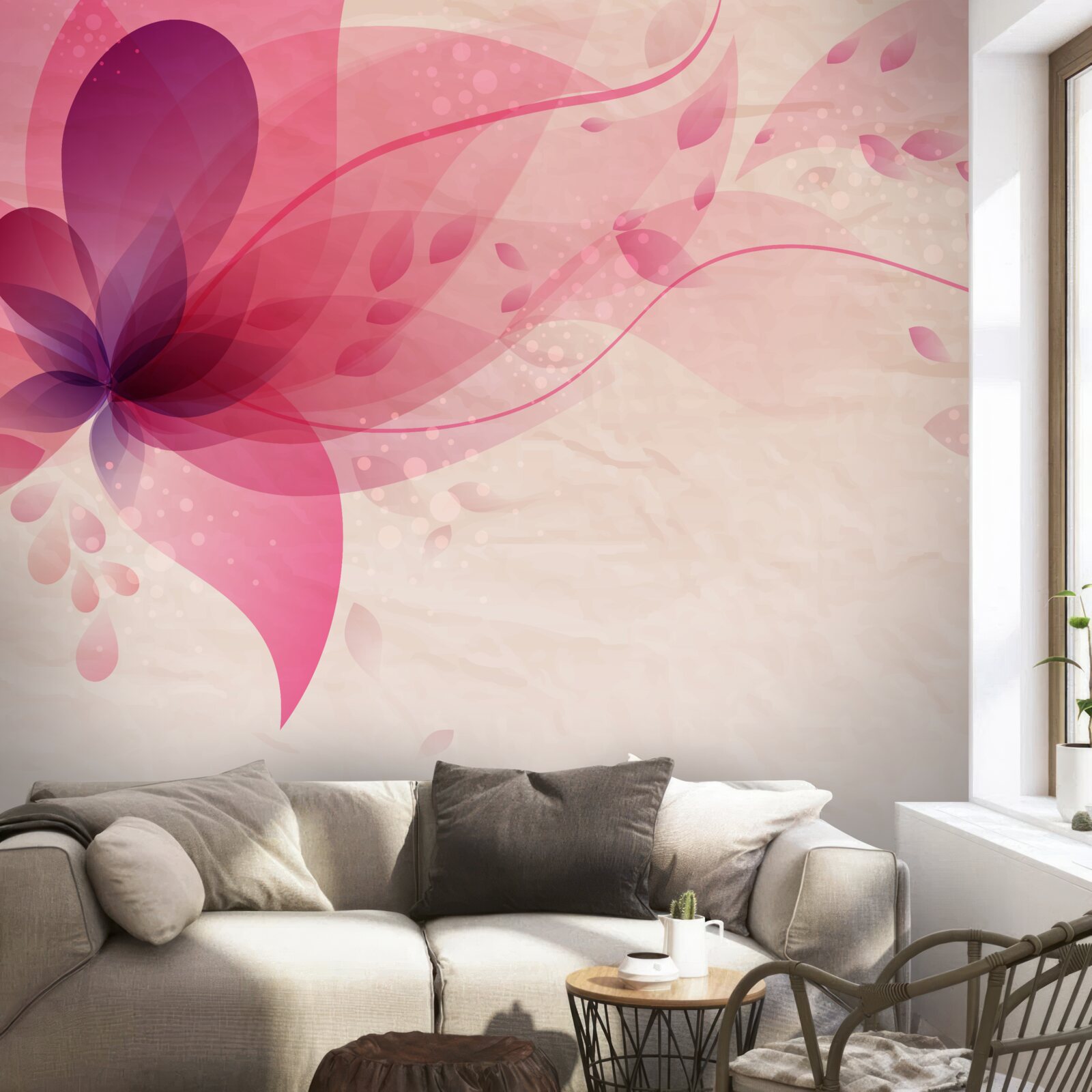 Fototapeta abstrakcja kwiatu lotosu w czerwonych odcieniach