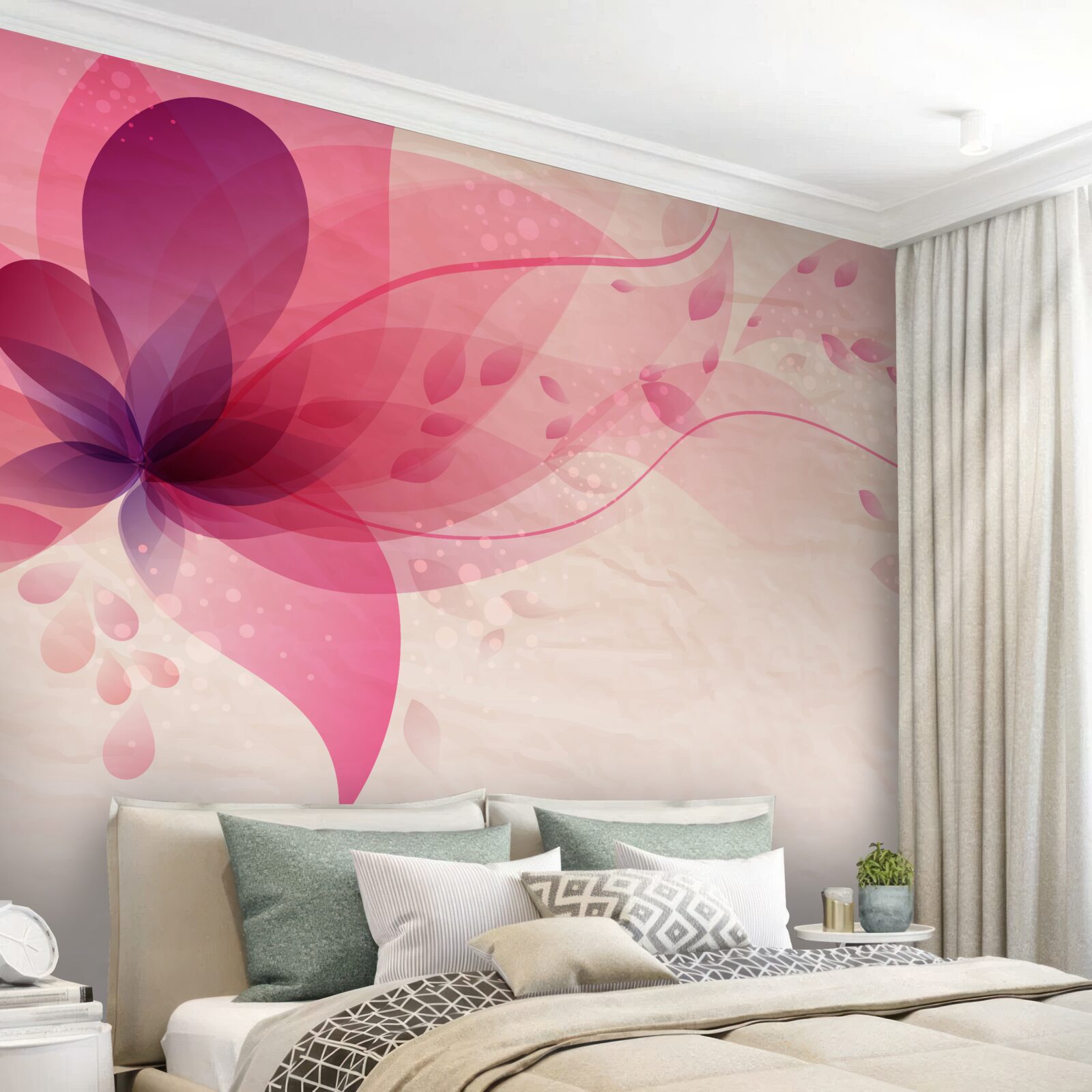 Fototapeta abstrakcja kwiatu lotosu w czerwonych odcieniach