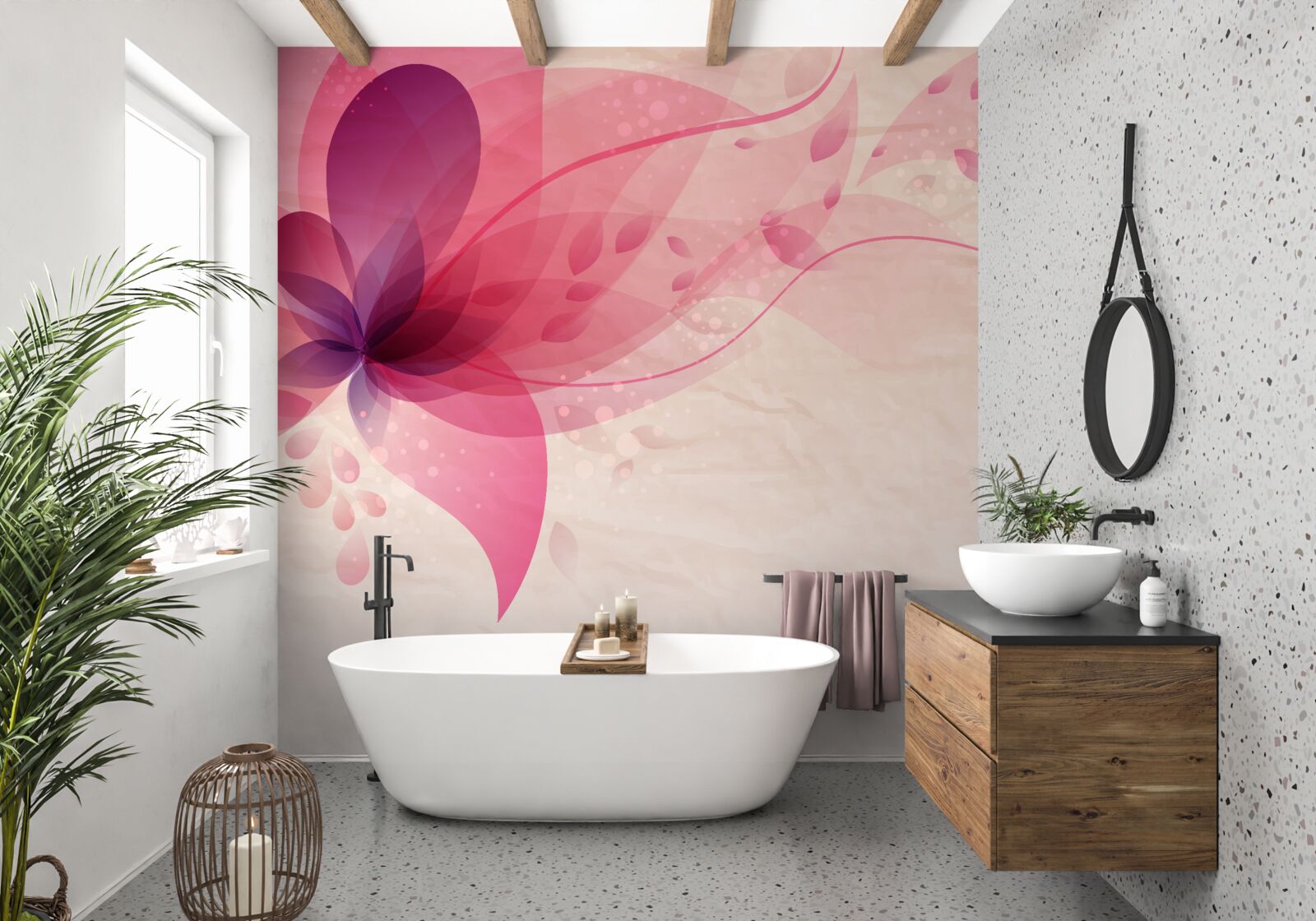 Fototapeta abstrakcja kwiatu lotosu w czerwonych odcieniach