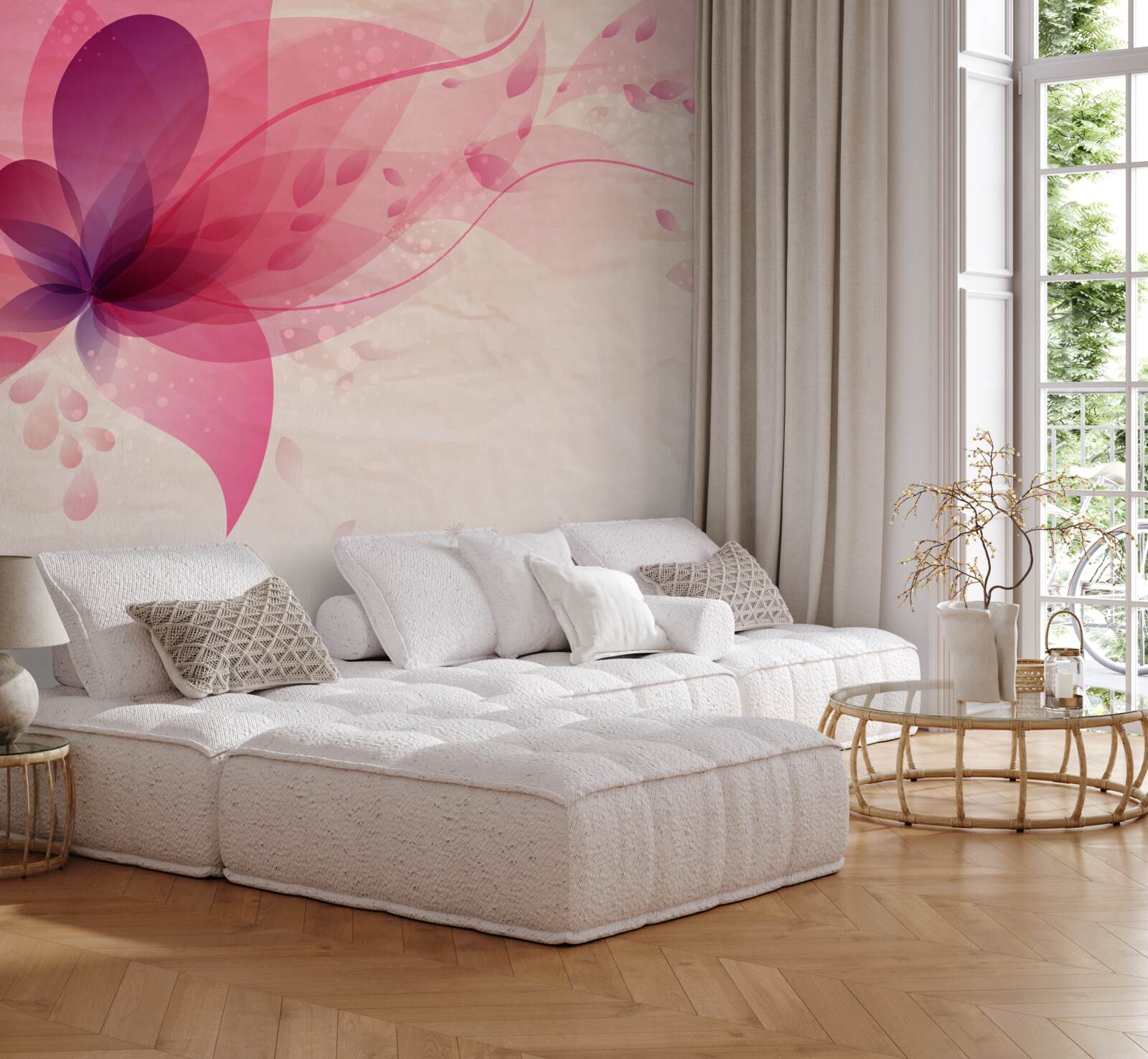 Fototapeta abstrakcja kwiatu lotosu w czerwonych odcieniach