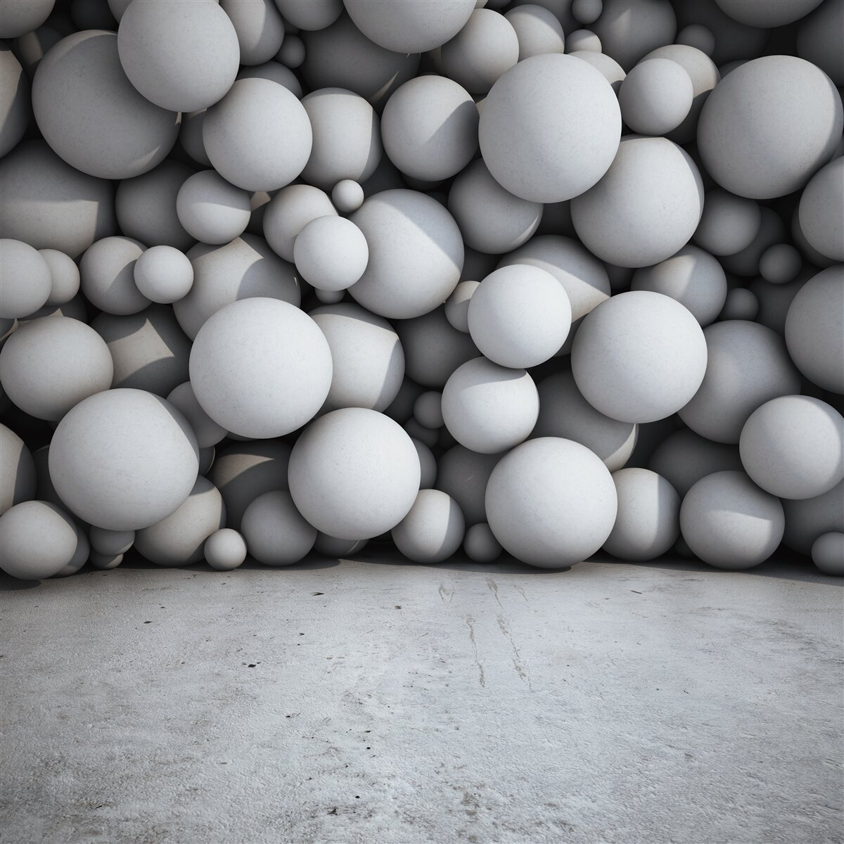 Fototapeta bariera unoszących się w powietrzu srebrzystych kul