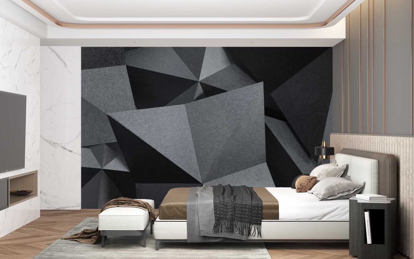 Fototapeta figury geometryczne na ciemnym tle