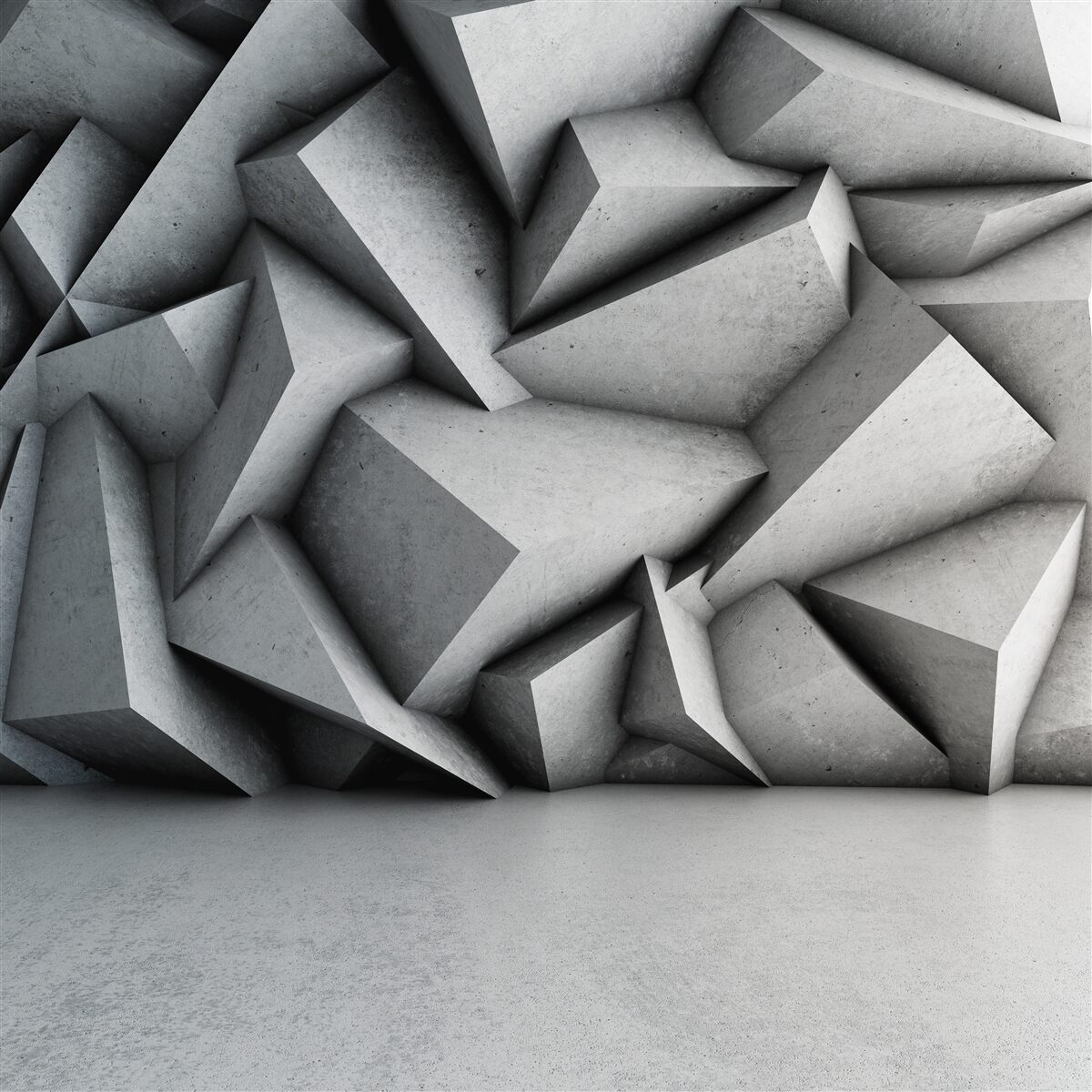 Fototapeta duże figury 3d na szarym tle