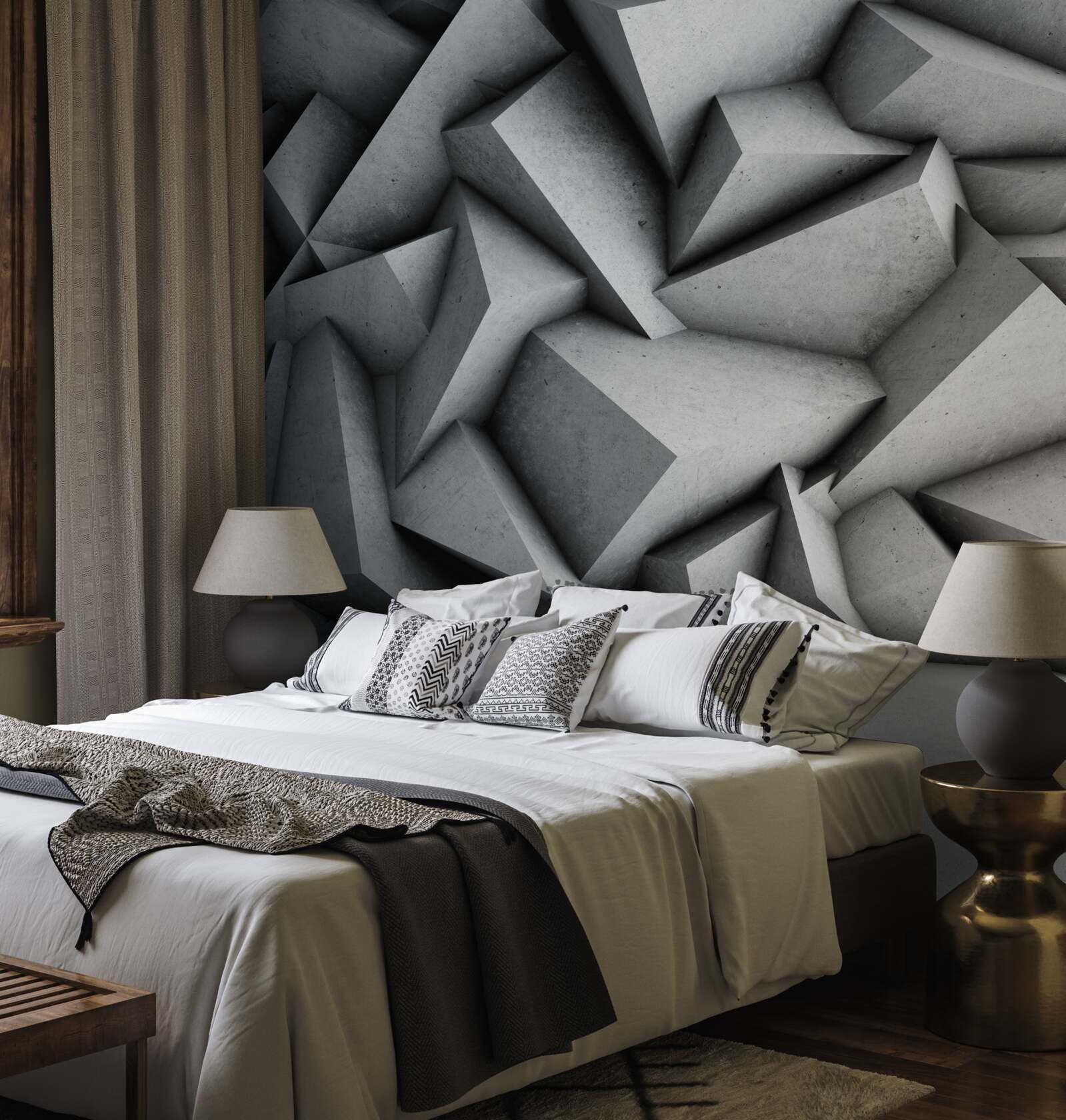 Fototapeta duże figury 3d na szarym tle