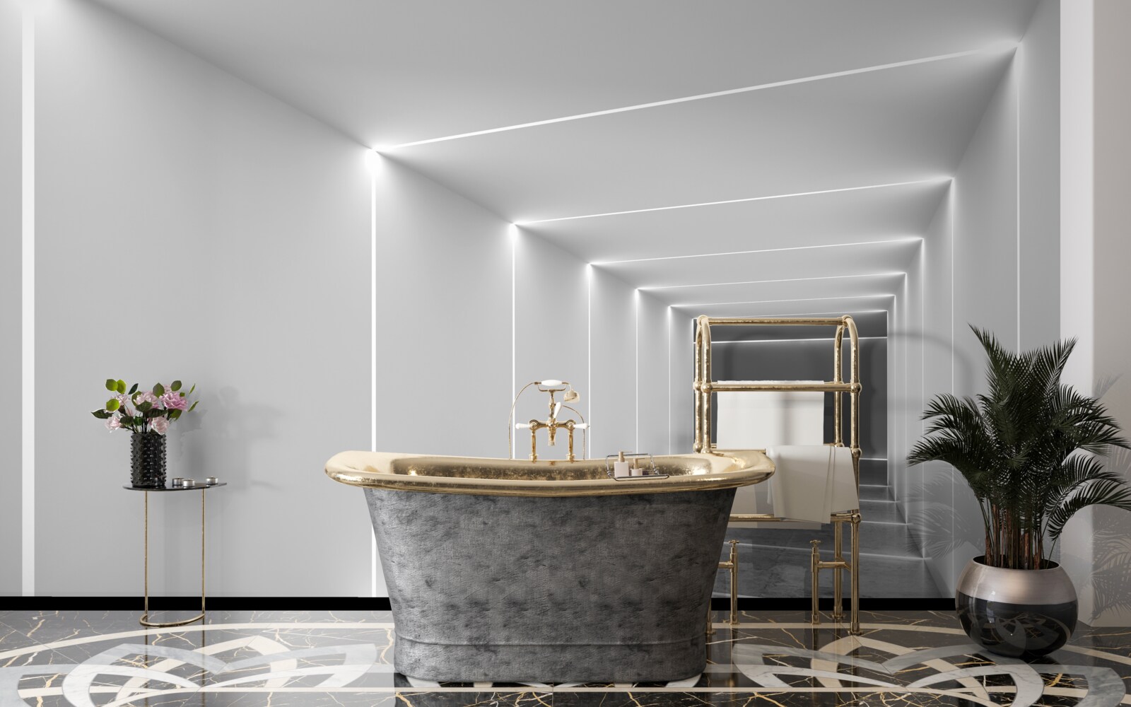 Fototapeta przejście oświetlone białym światłem