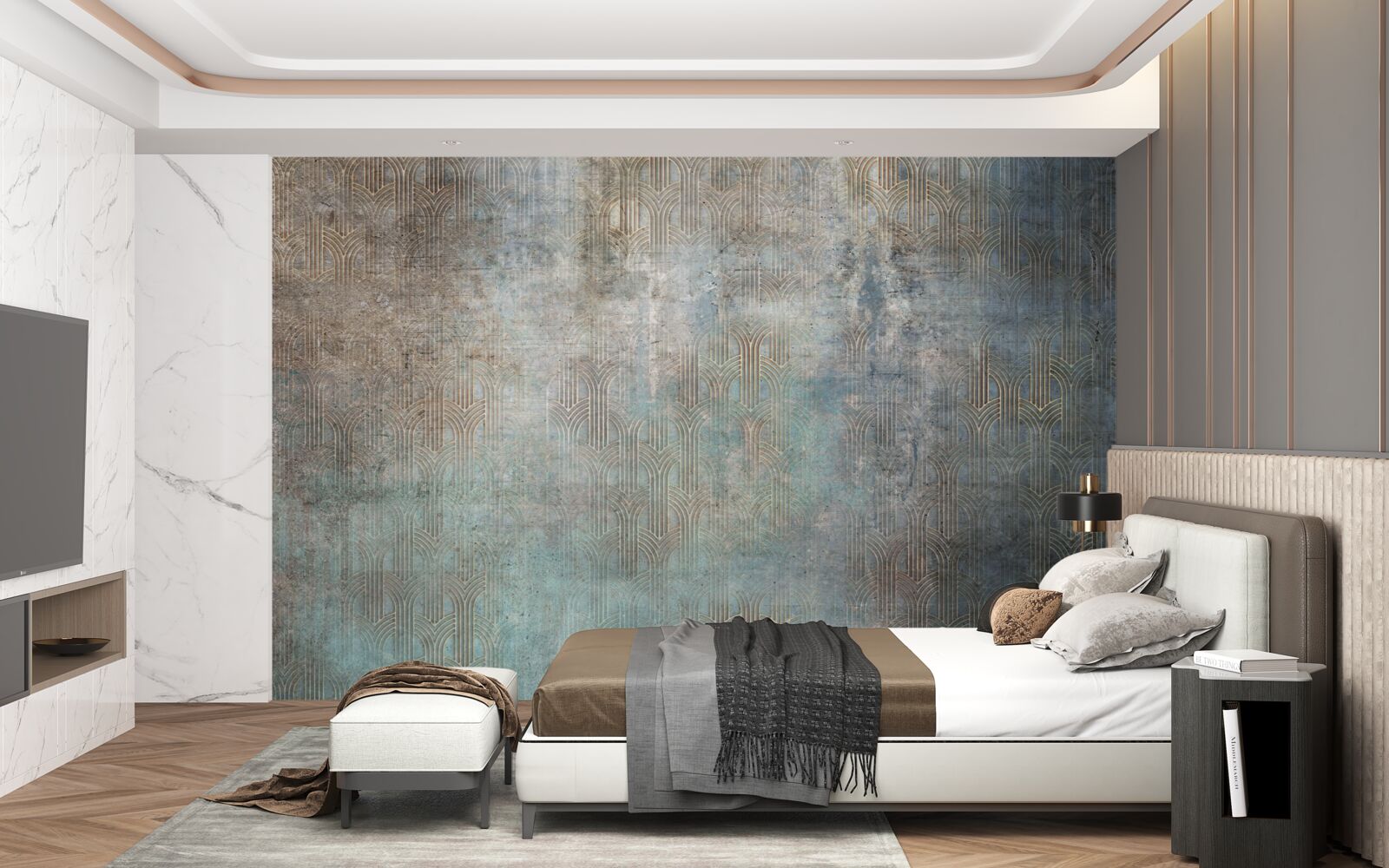 Fototapeta w nocy deszcz padający na wodę