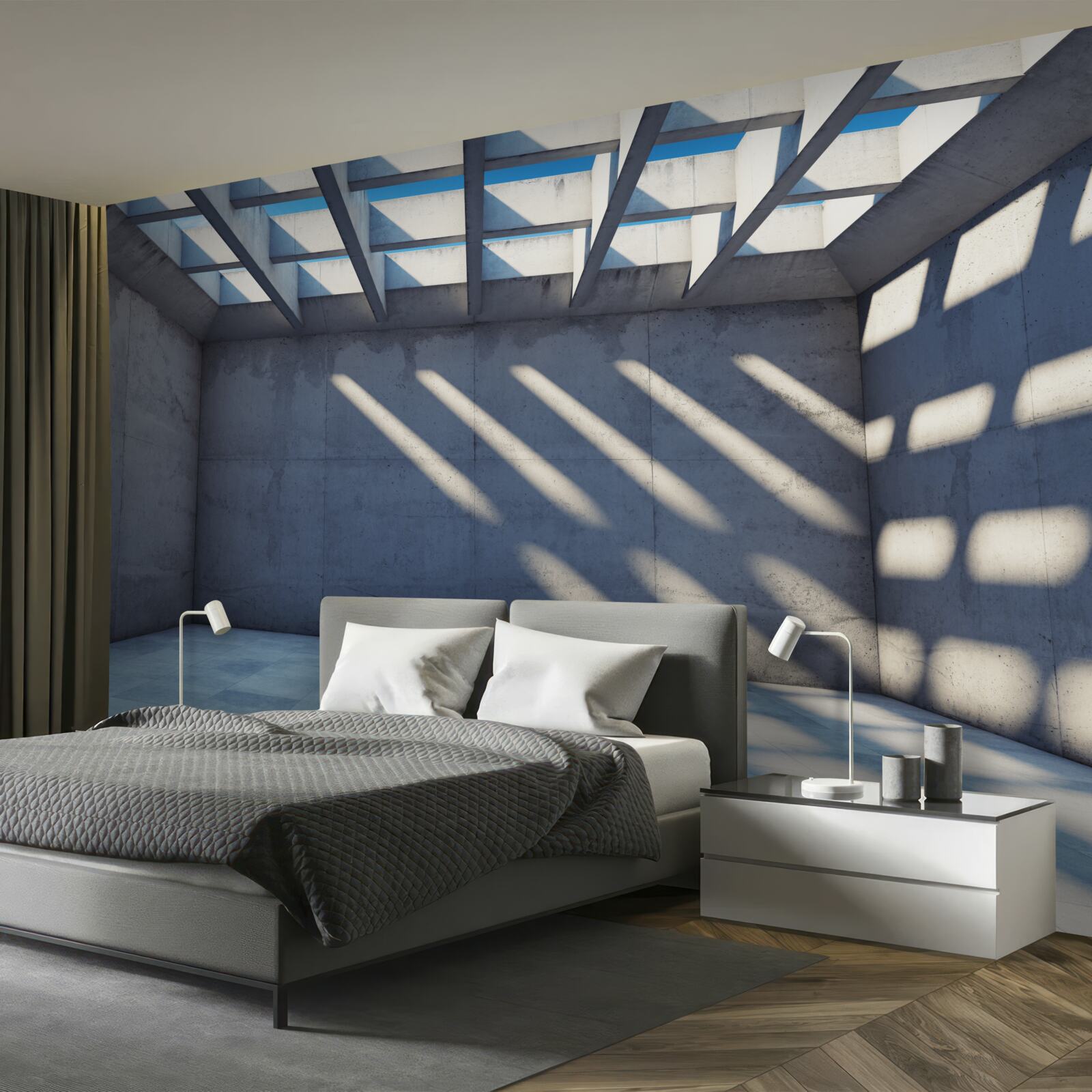 Fototapeta sufit siatkowy o kwadratowym wzorze i przezroczystości