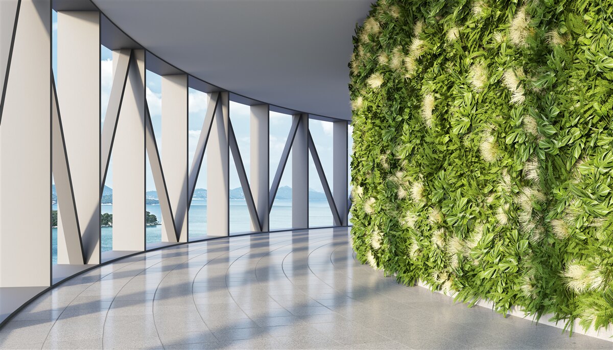 Fototapeta jasnozielony obrotowy korytarz