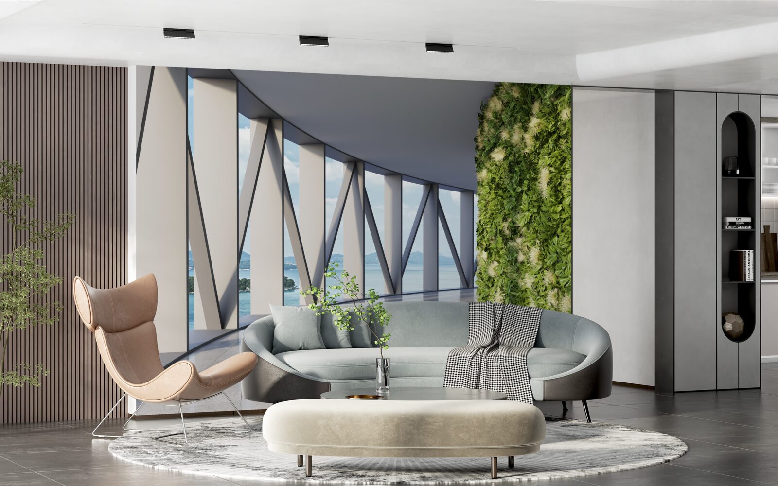 Fototapeta jasnozielony obrotowy korytarz