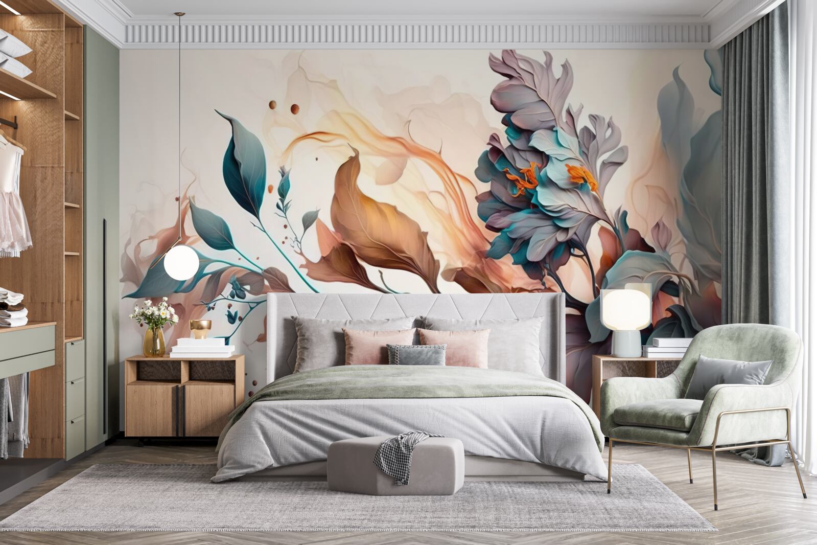 Fototapeta jesienna gałąź zabarwiona liśćmi