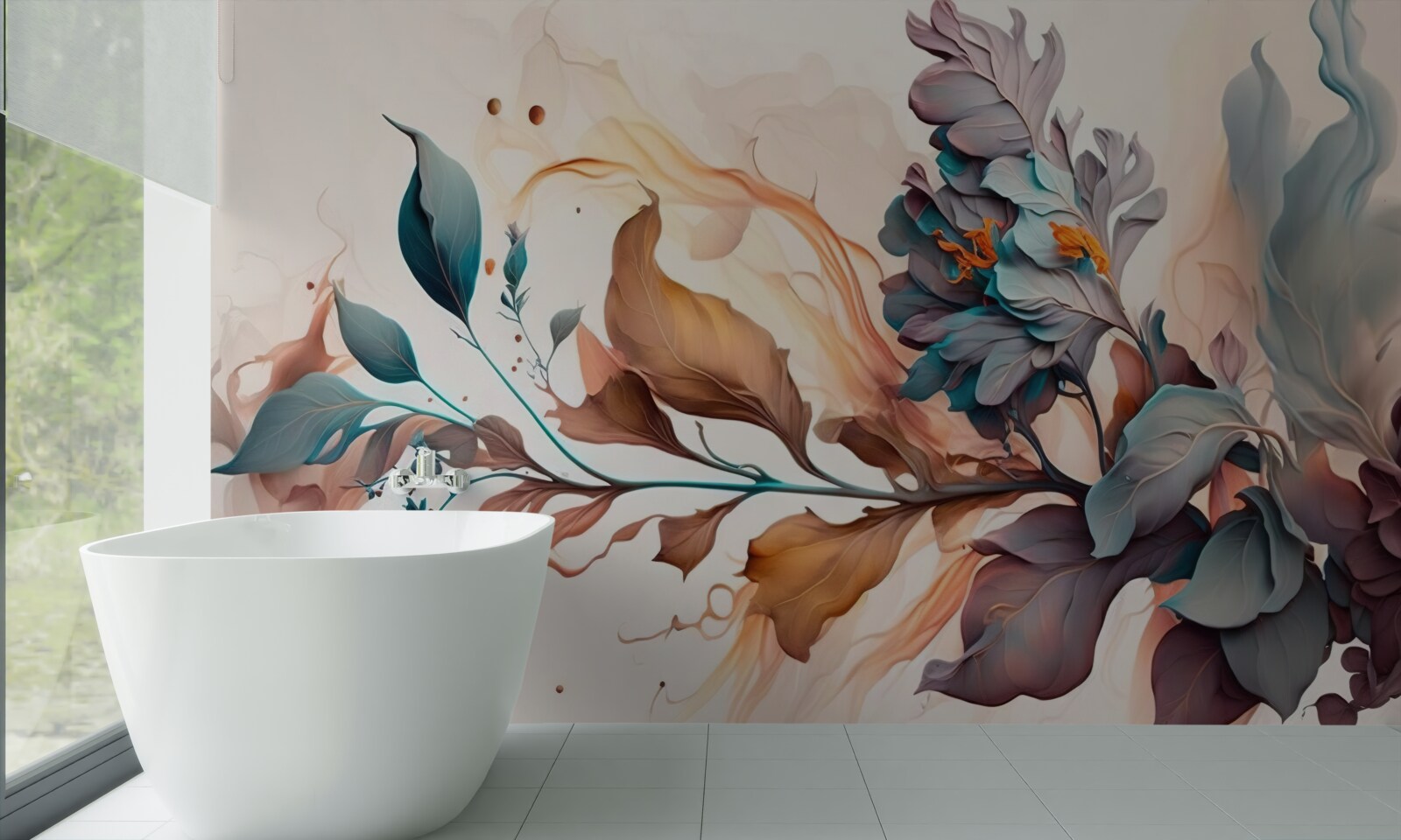 Fototapeta jesienna gałąź zabarwiona liśćmi